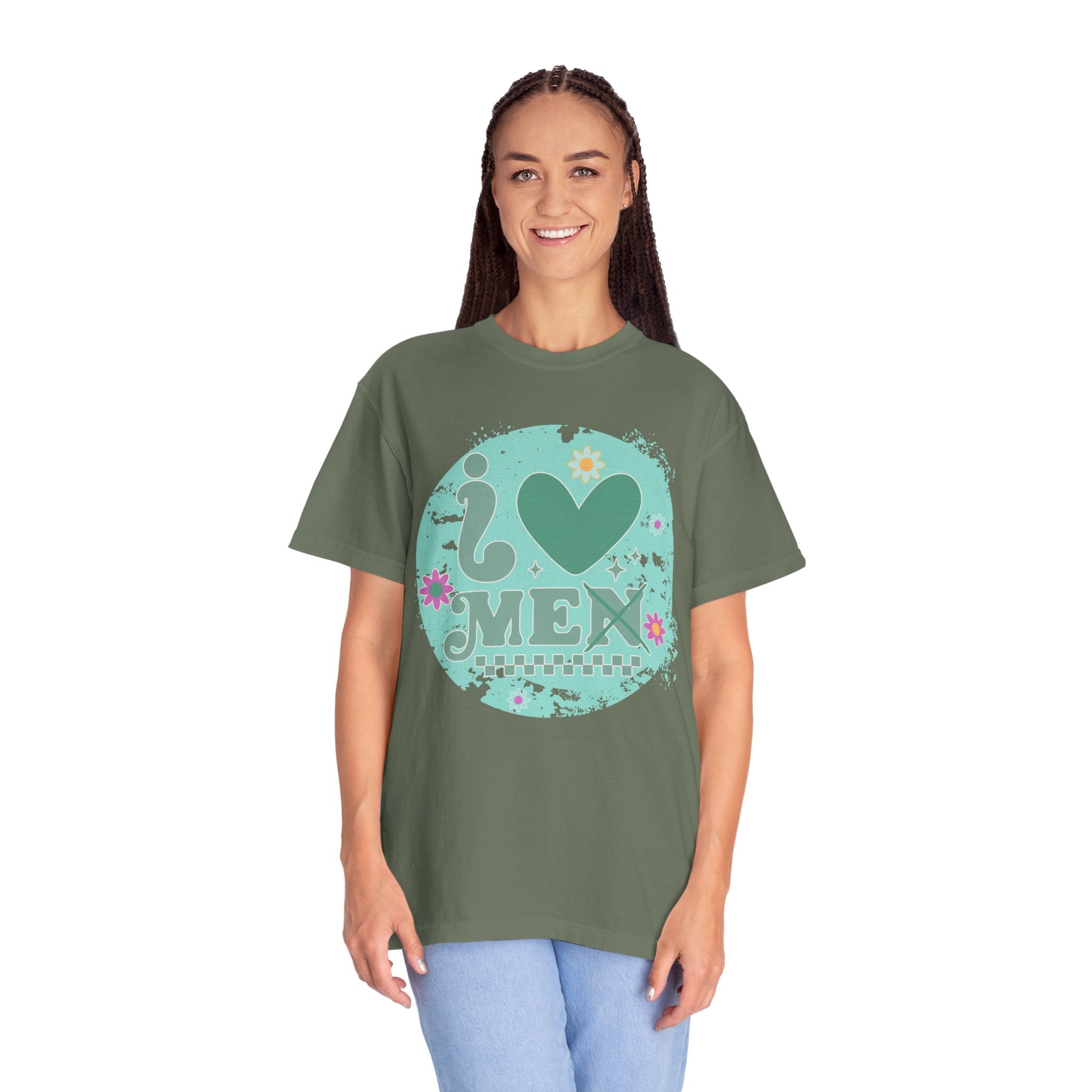 Funny Retro Self Love Textured Tee — Retro Floral Love Tee