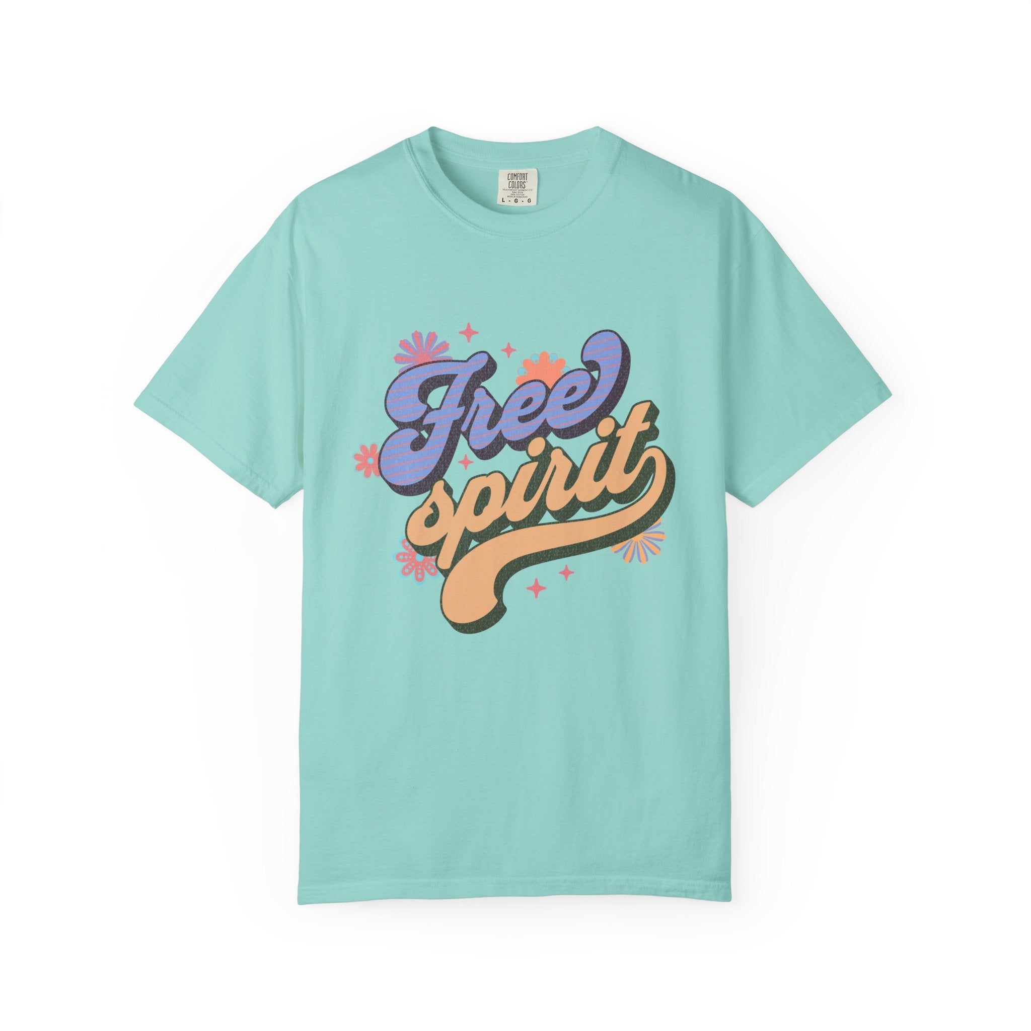 Textured Free Spirit T-Shirt — Retro Hand-Lettered Graphic Tee