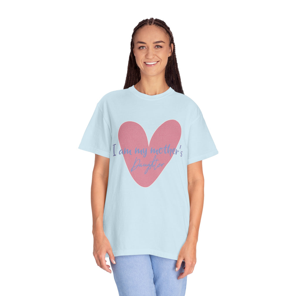 I Am My Mother's Daughter Textured T-Shirt — Pink Heart Mother's Day Tee
