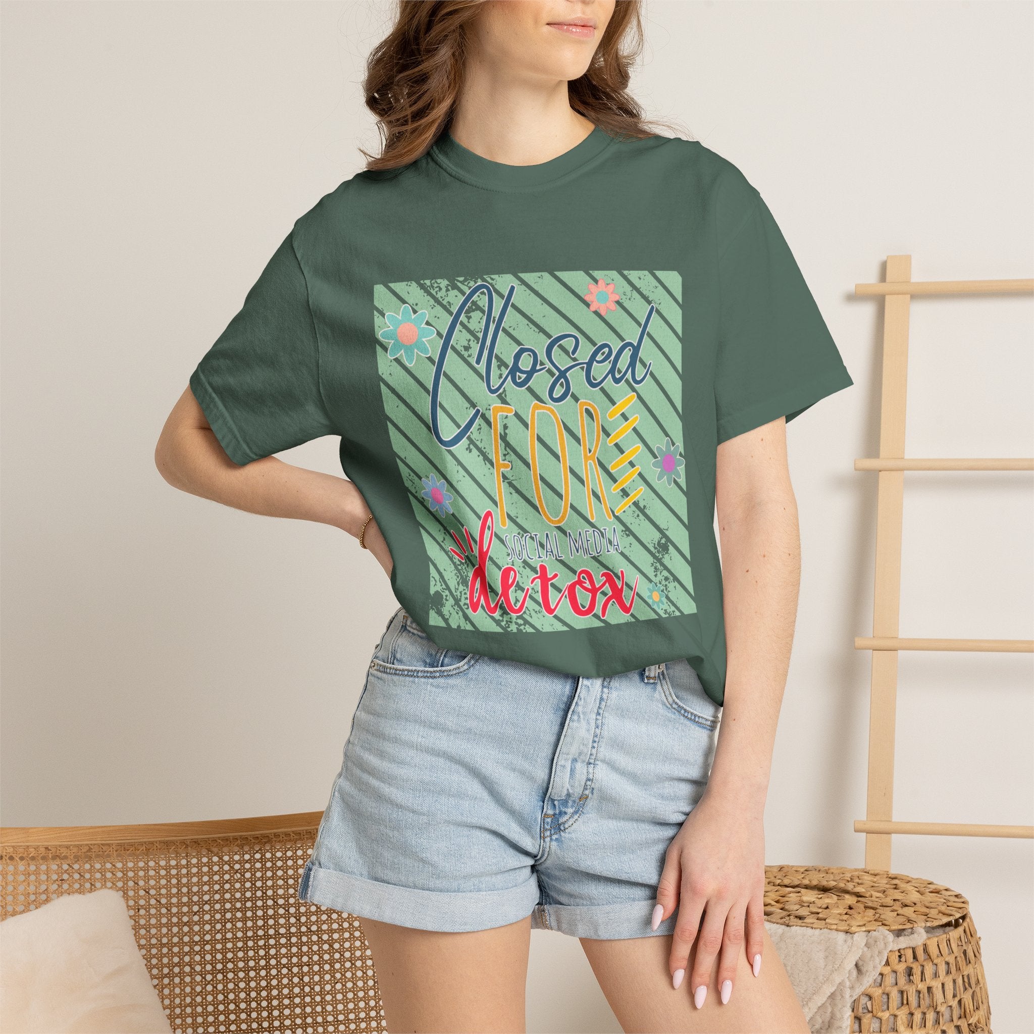 Closed For Social Media Detox Textured Tee
