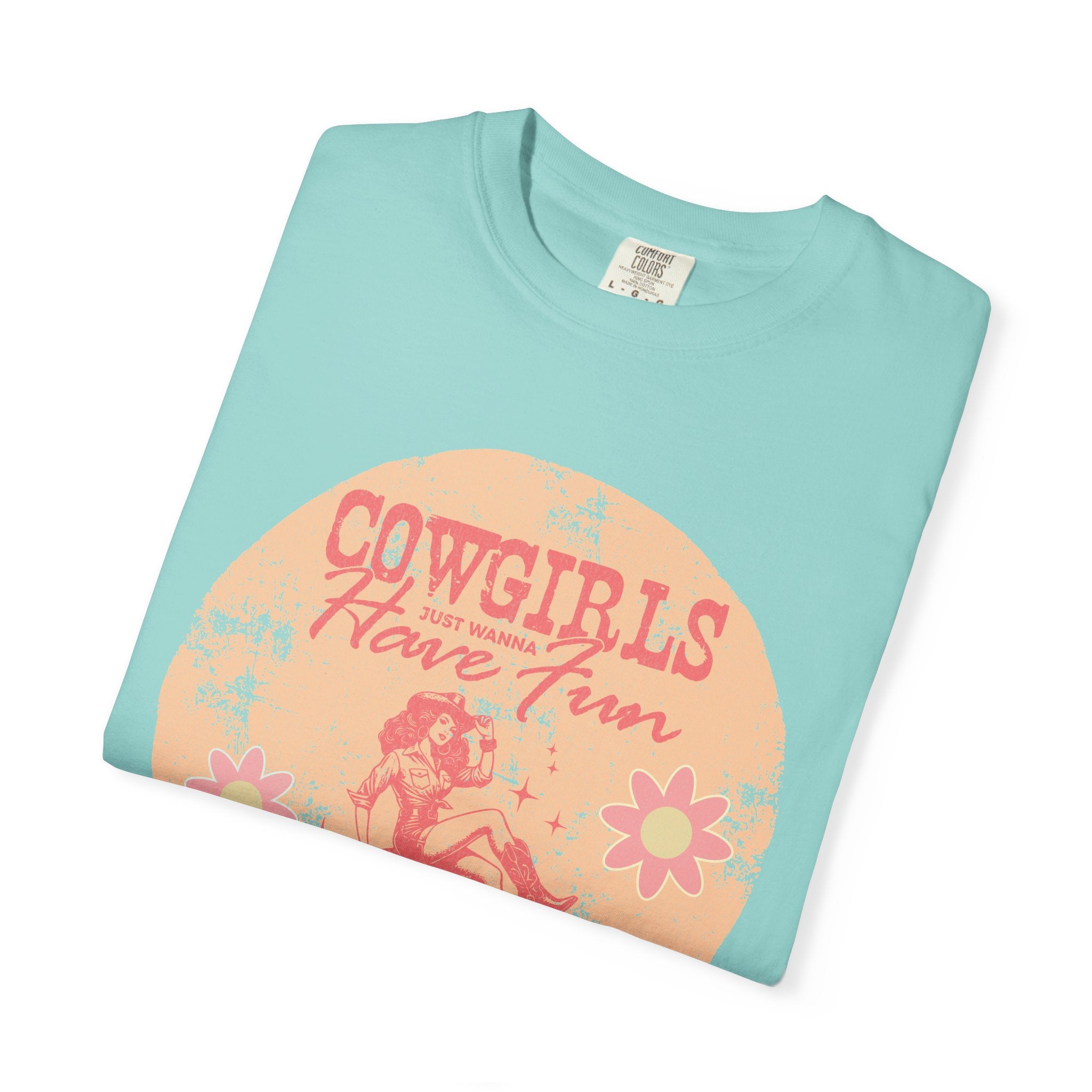 Cowgirls Just Wanna Have Fun Textured Retro Graphic T-Shirt