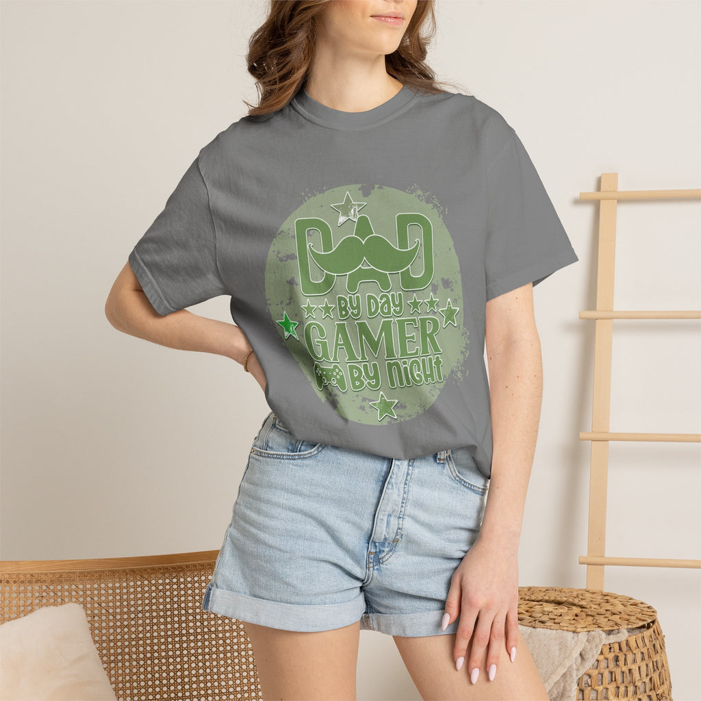 Dad By Day Gamer By Night Textured T-Shirt