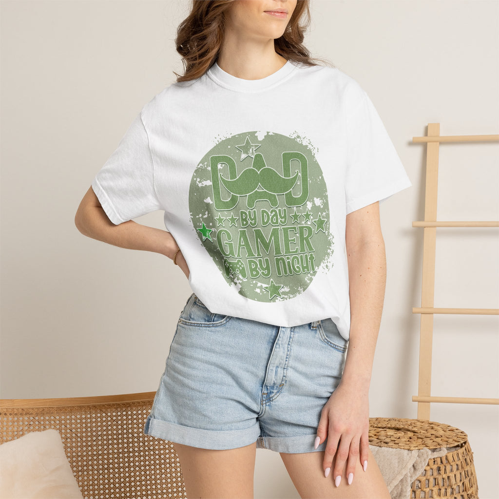 Dad By Day Gamer By Night Textured T-Shirt