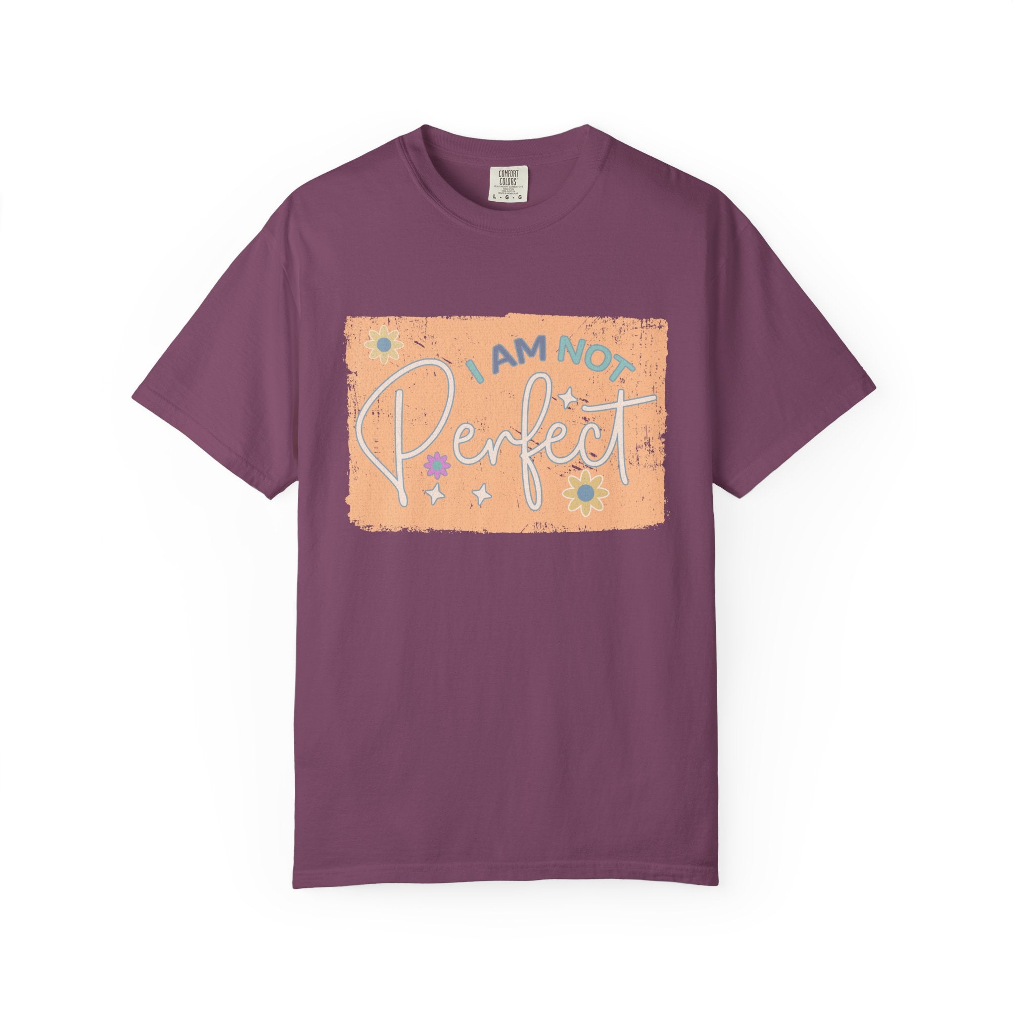 I Am Not Perfect Textured Retro Graphic T-Shirt — Positive Self-Love Tee