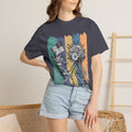 Textured Vintage Bicycle Bouquet T-Shirt — Americana Floral Bike Tee