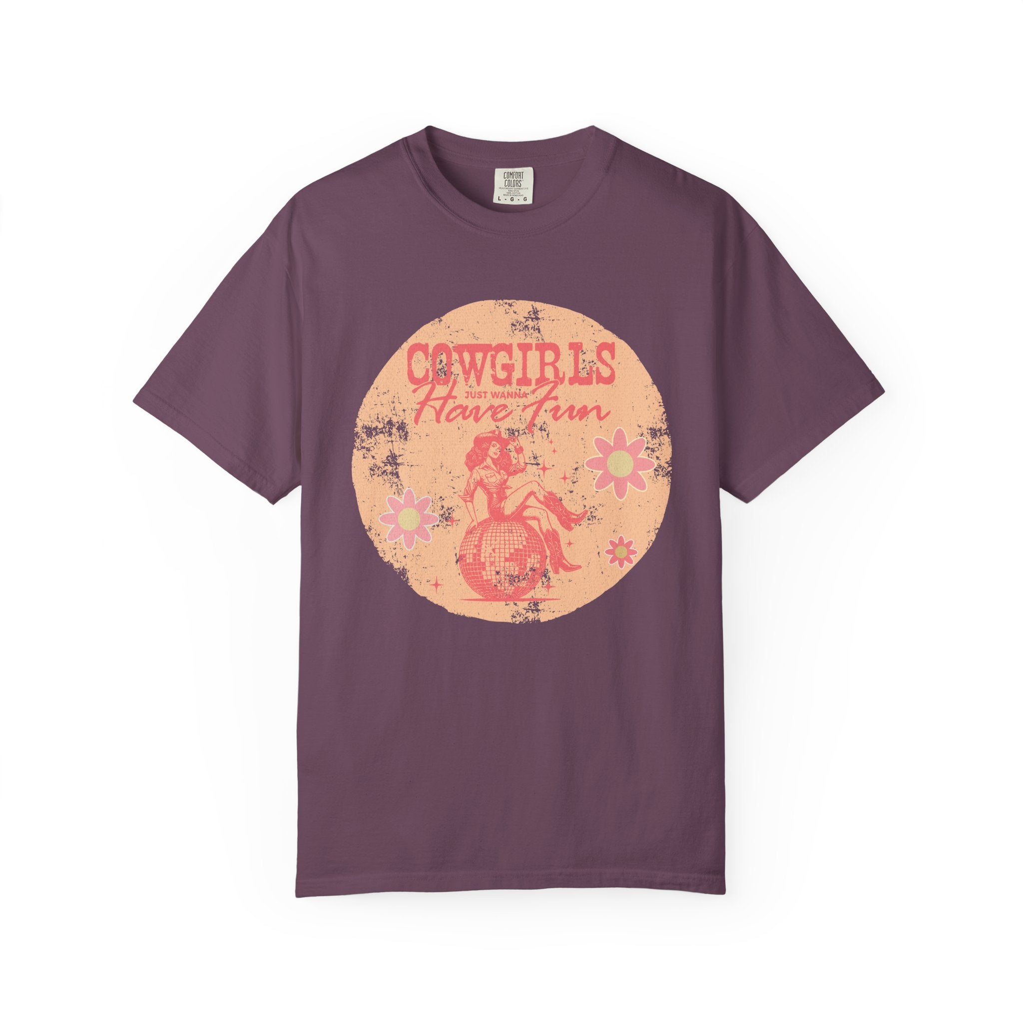 Cowgirls Just Wanna Have Fun Textured Retro Graphic T-Shirt