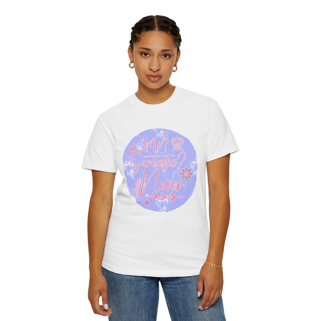 Me Sarcastic Textured Floral T‑Shirt — Retro Pastel Circle Graphic Tee