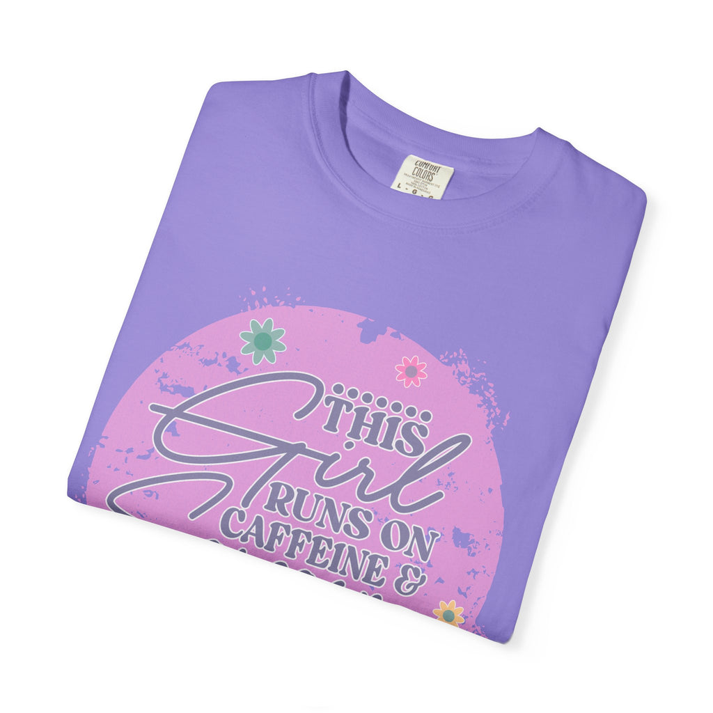 This Girl Runs on Caffeine & Sarcasm Textured T-Shirt