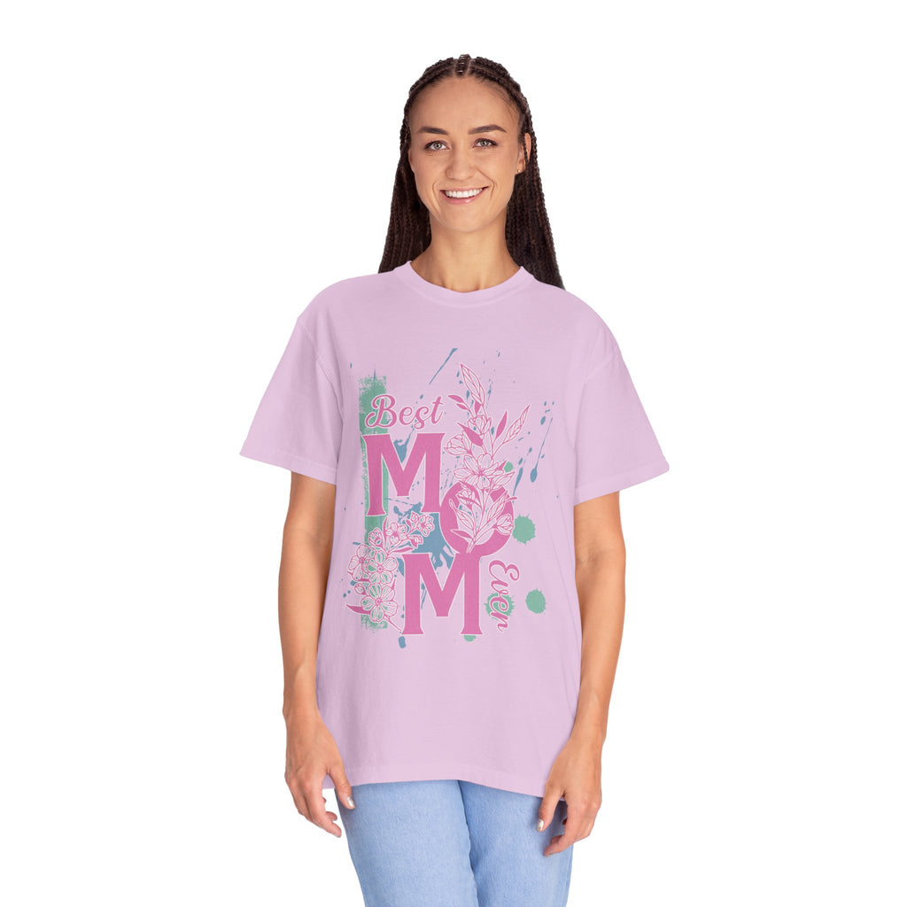 Best Mom Floral T-Shirt — Textured Mother's Day Gift Tee