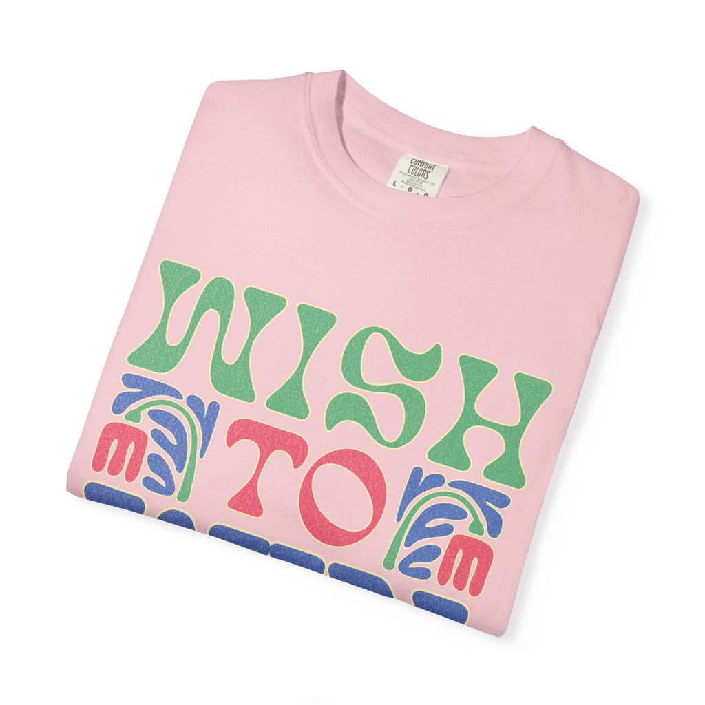 Wish to Win T-shirt |Textured Retro Psychedelic Lettering