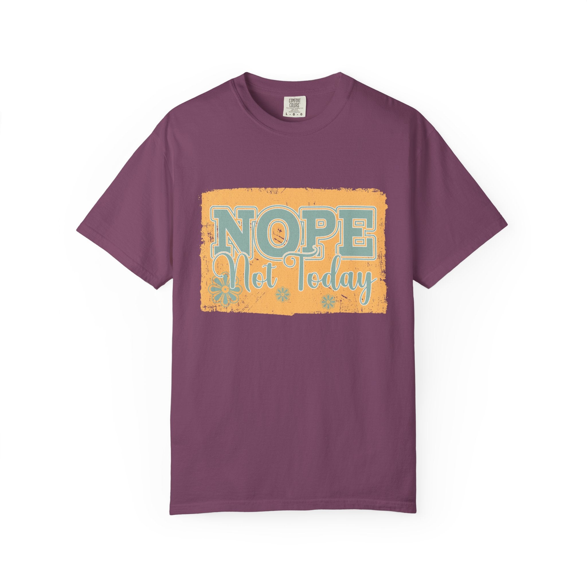 NOPE Not Today T-shirt | Textured Retro Beach Script Graphic