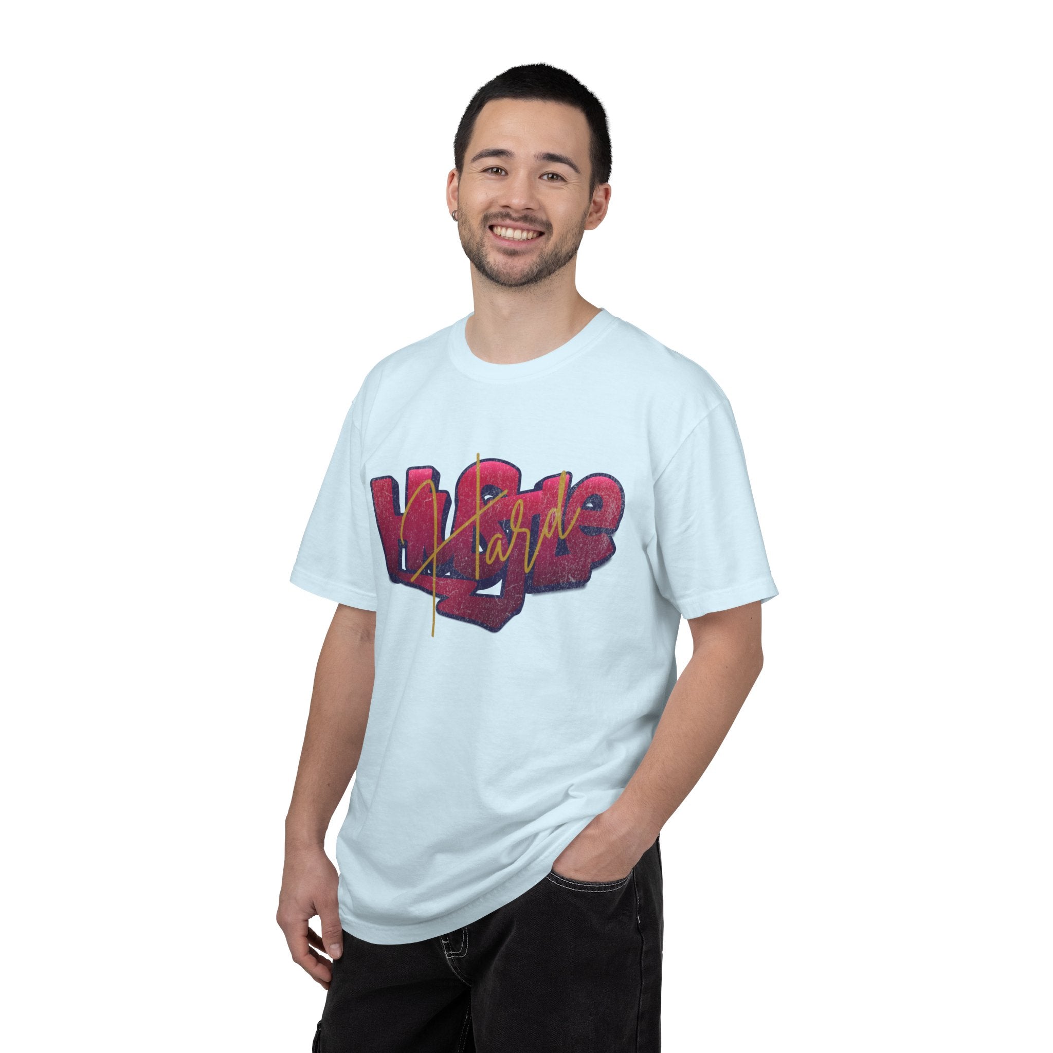 Textured Street Art 'Hustle Hard' Graphic Tee — Vintage Graffiti Unisex T-Shirt