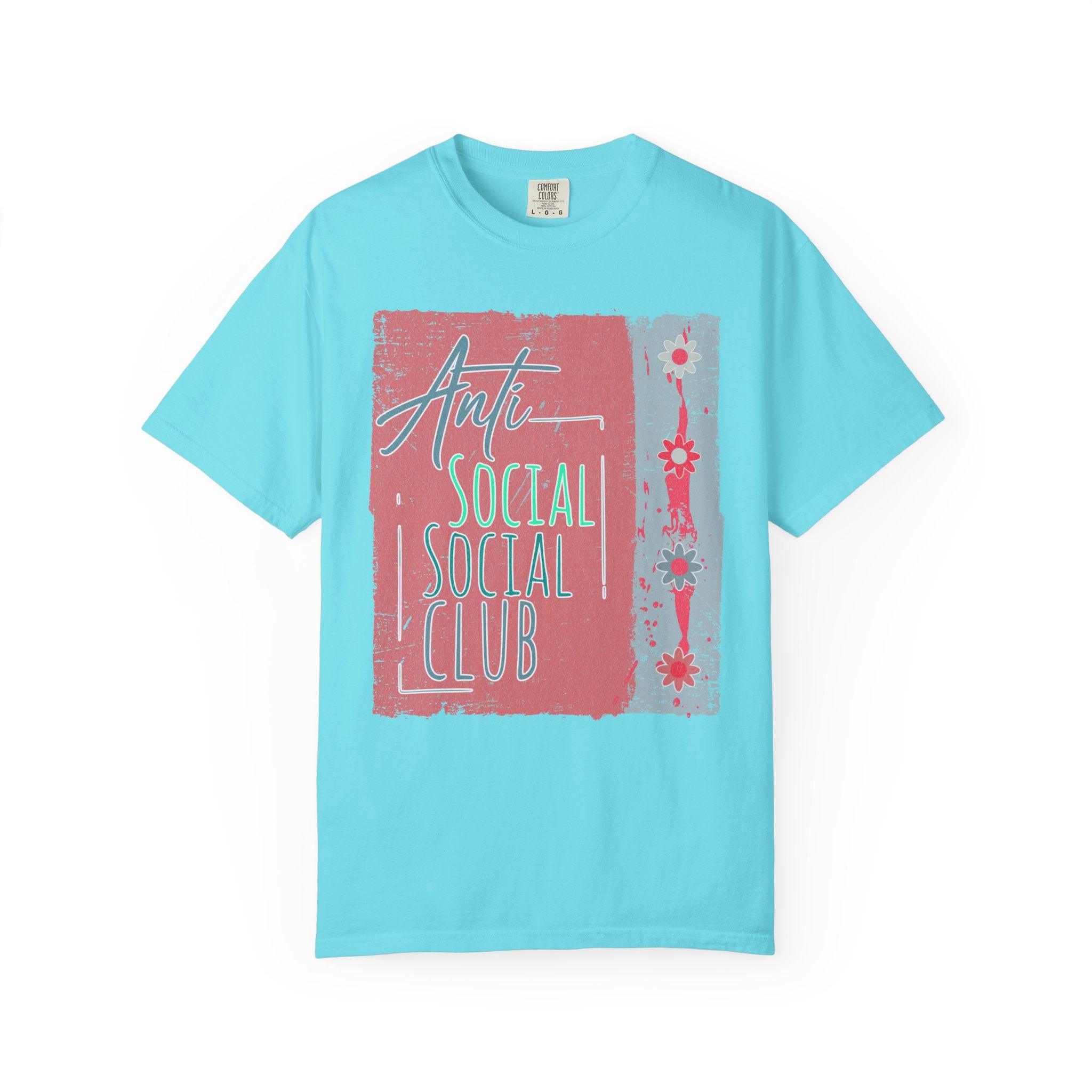 Textured Anti Social Social Club Graphic T-Shirt — Vintage Retro Block Print Tee