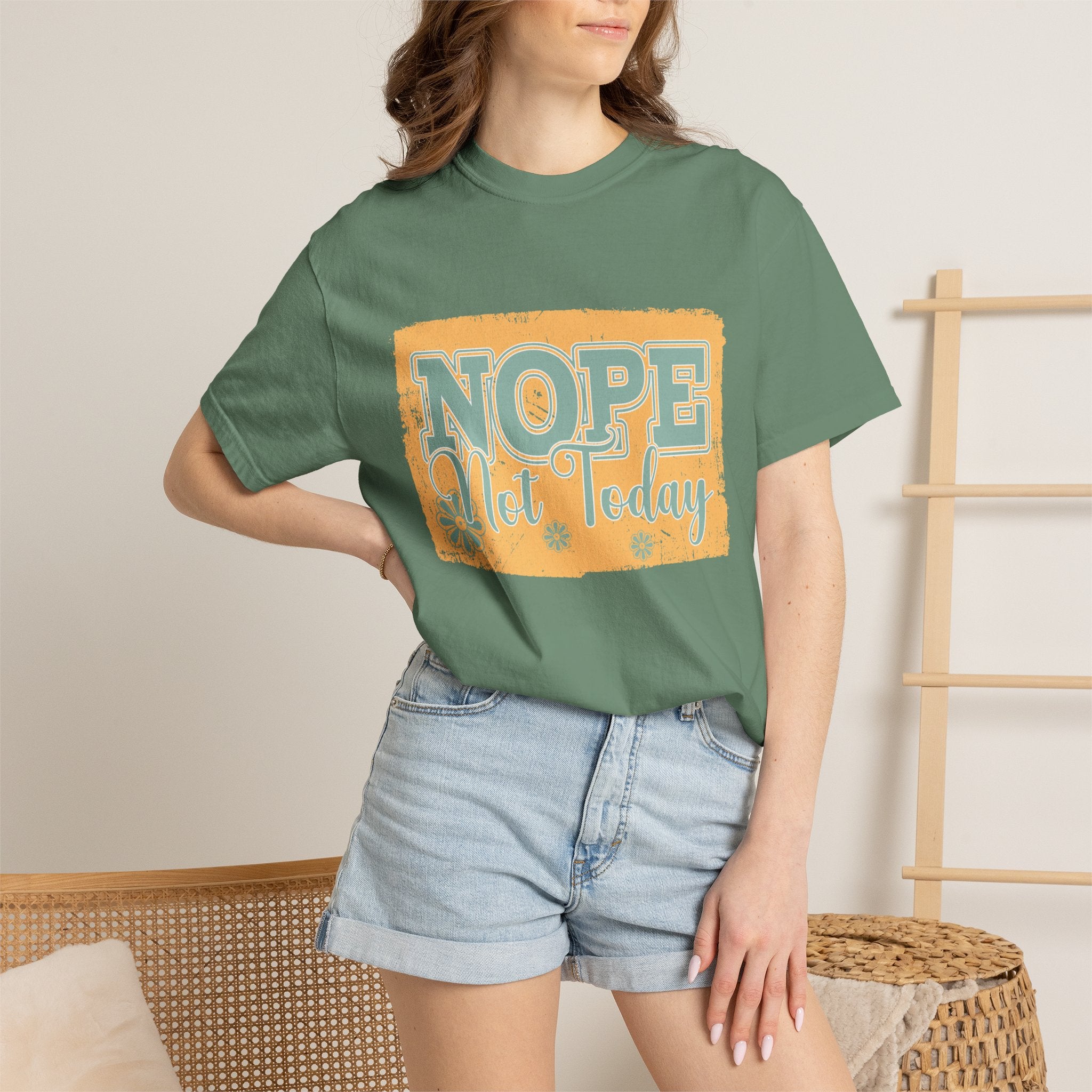 NOPE Not Today T-shirt | Textured Retro Beach Script Graphic
