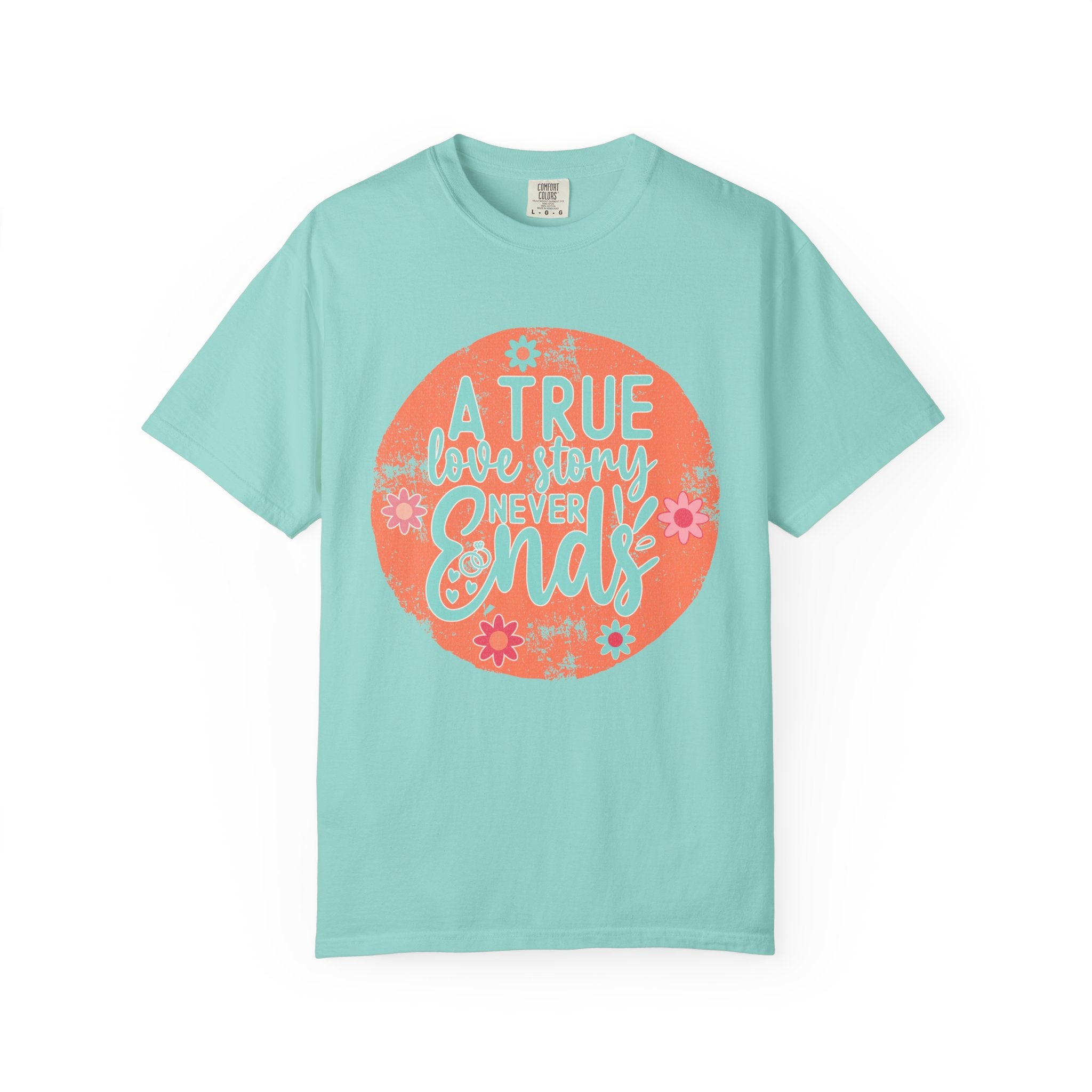 Textured A True Love Story Never Ends T-Shirt