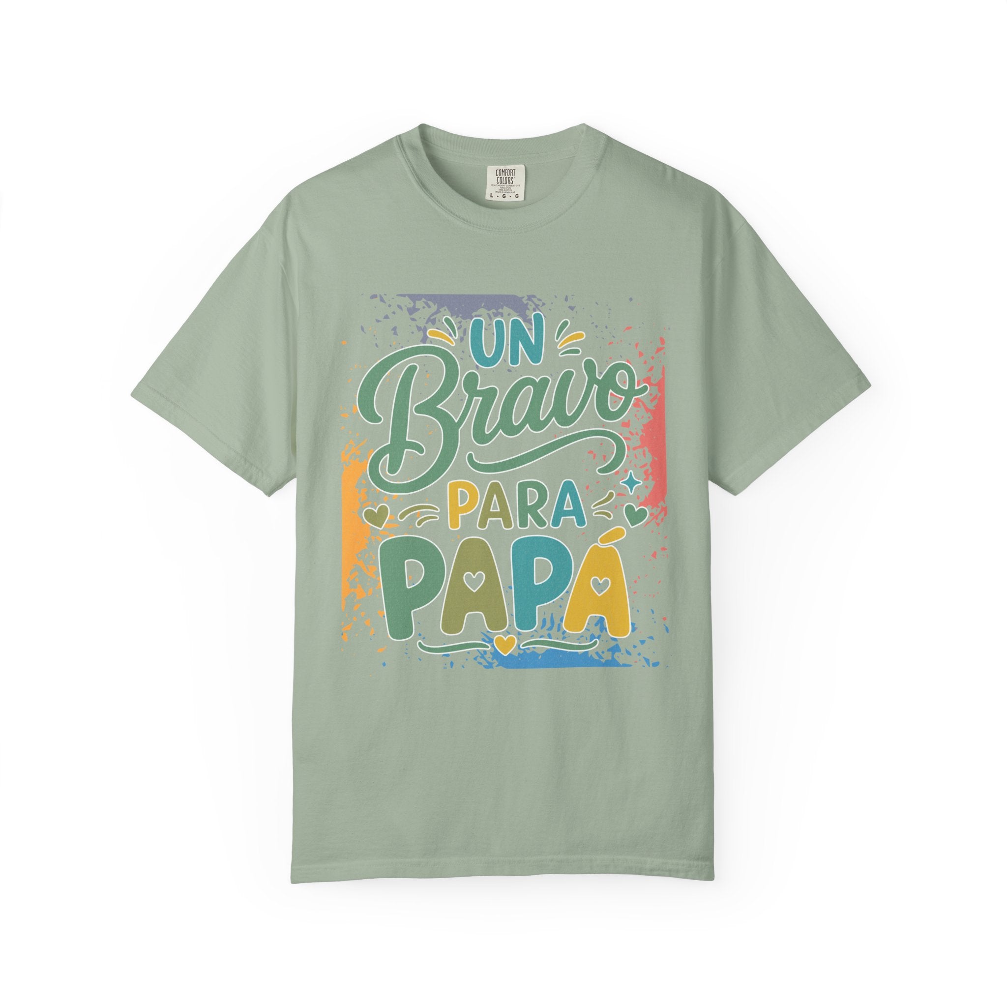 On Bravo Para Papá Textured T-Shirt — Colorful Father’s Day Spanish Dad Tee