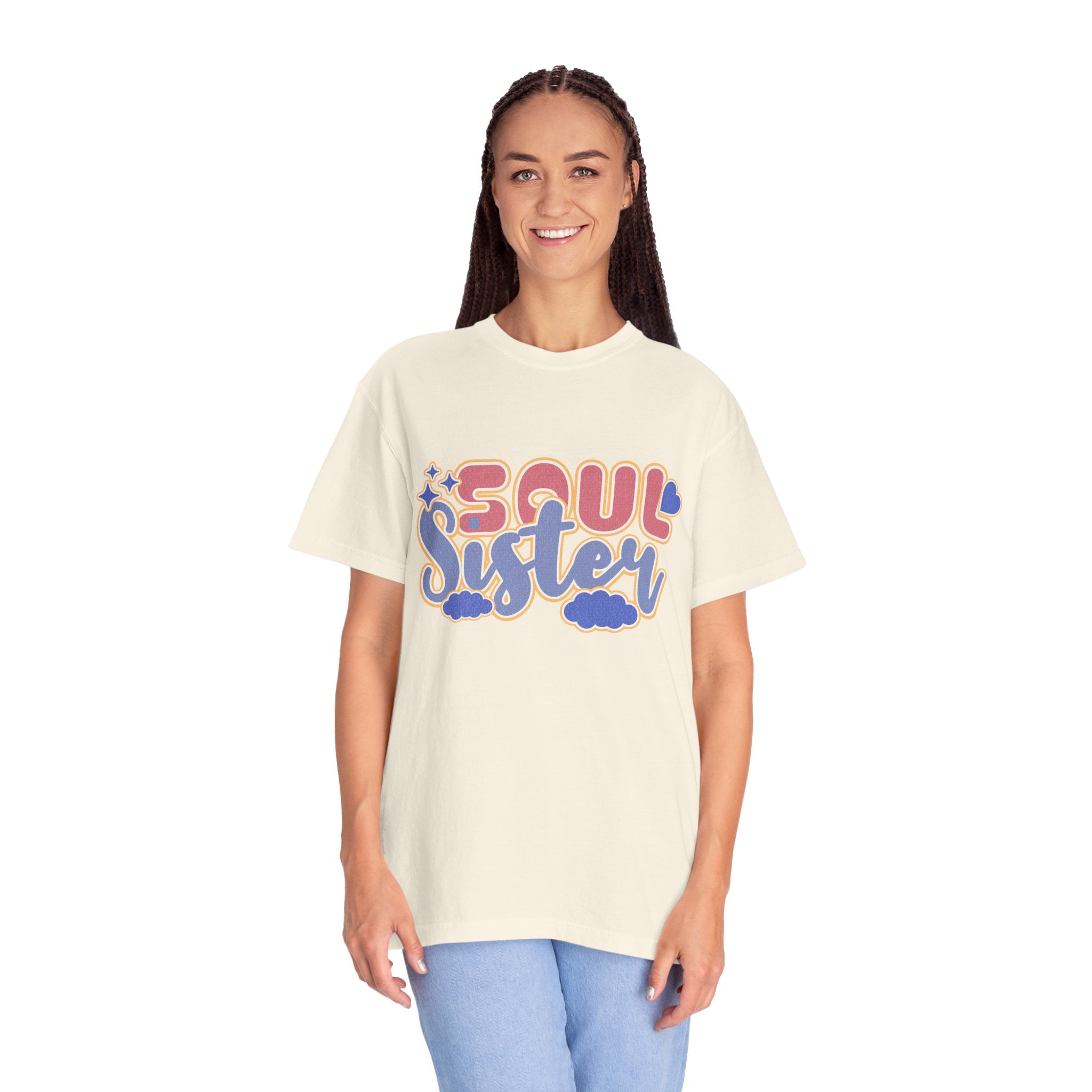 Soul Sister Textured T-Shirt — Retro Script Graphic Tee