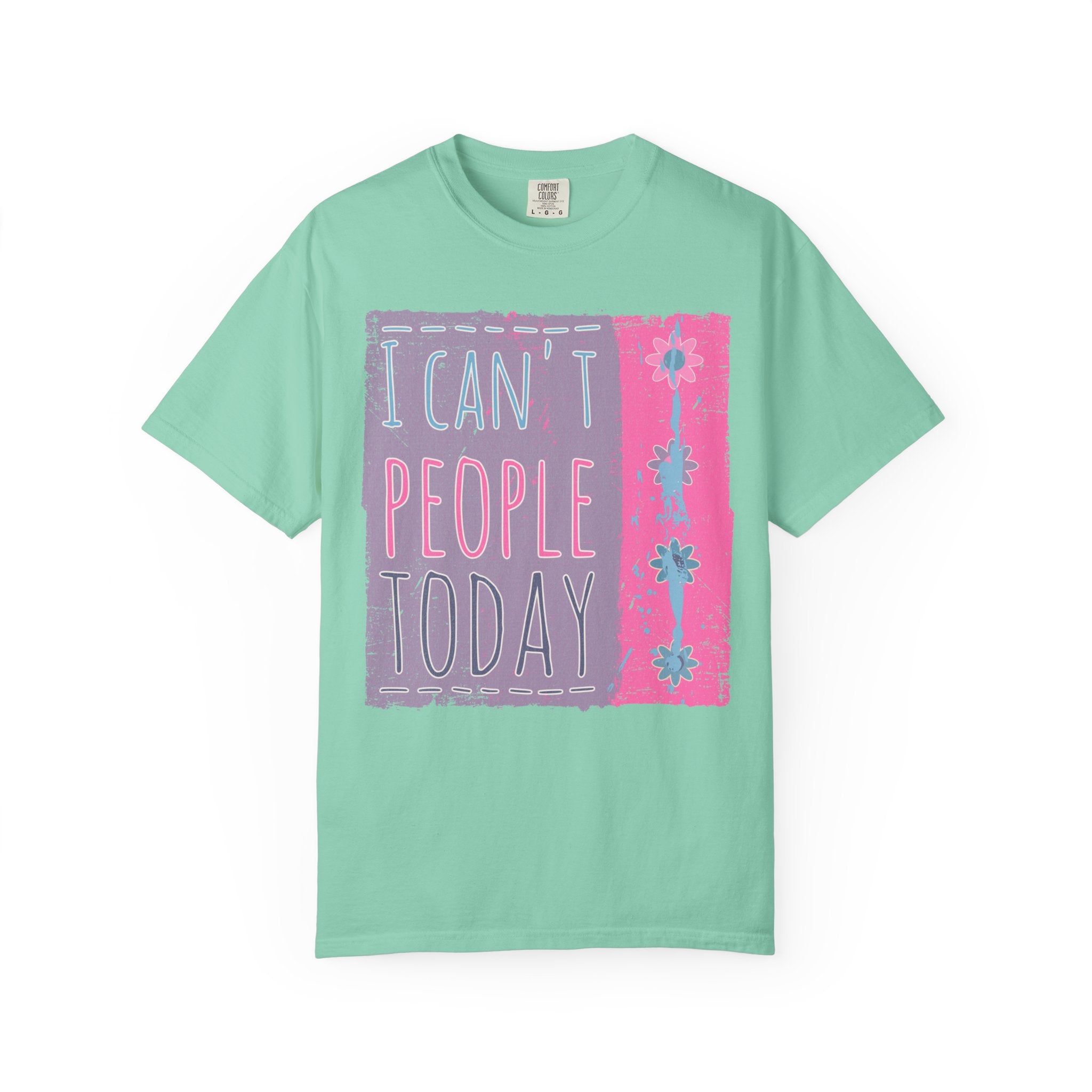 I Can't People Today Textured T-Shirt – Funny Introvert Graphic Tee