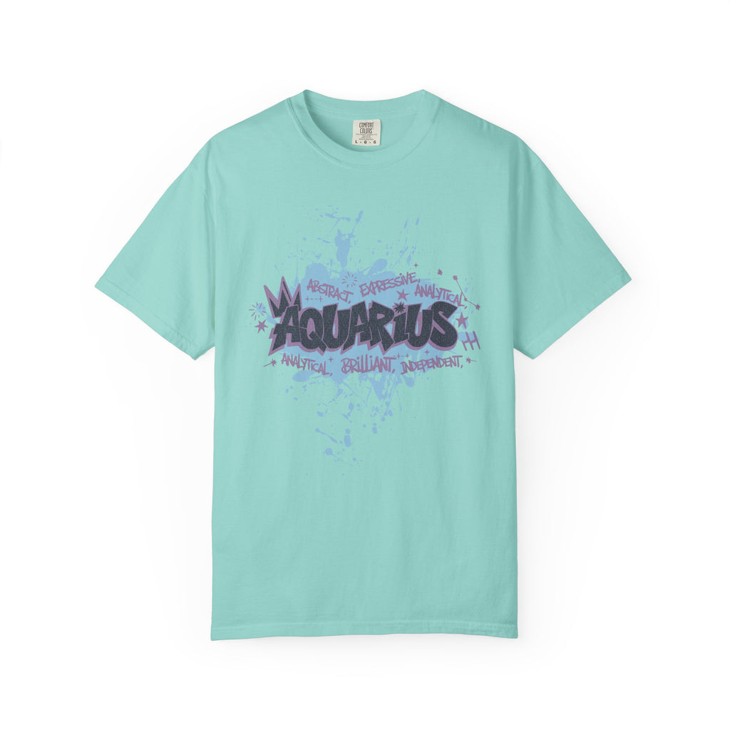 Aquarius Zodiac Textured T-Shirt — Water-Bearer Horoscope Tee
