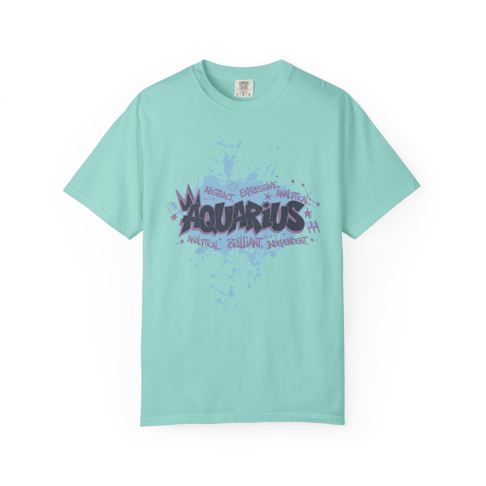Aquarius Zodiac Textured T-Shirt — Water-Bearer Horoscope Tee