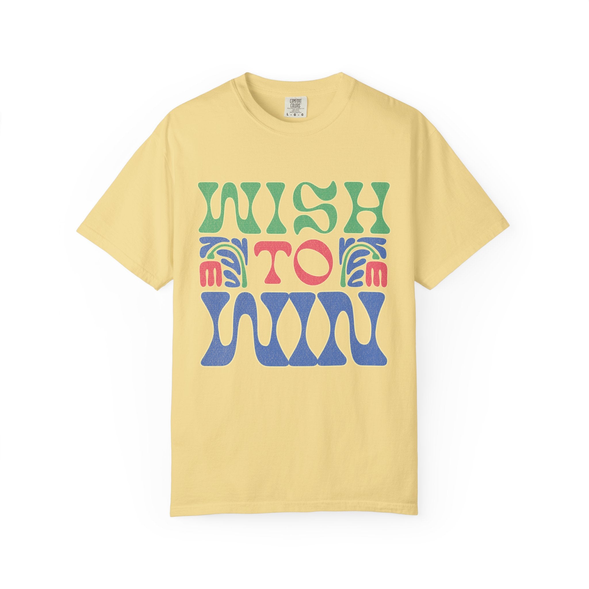 Wish to Win T-shirt |Textured Retro Psychedelic Lettering