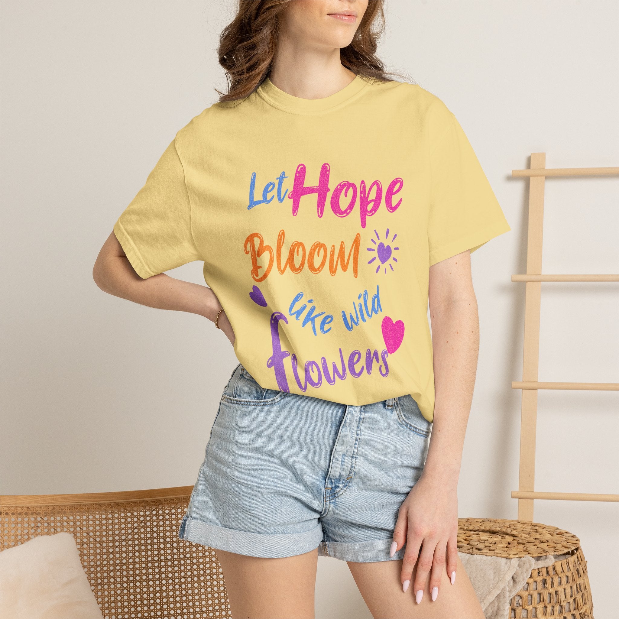 Textured Let Hope Bloom Like Wild Flowers T-Shirt
