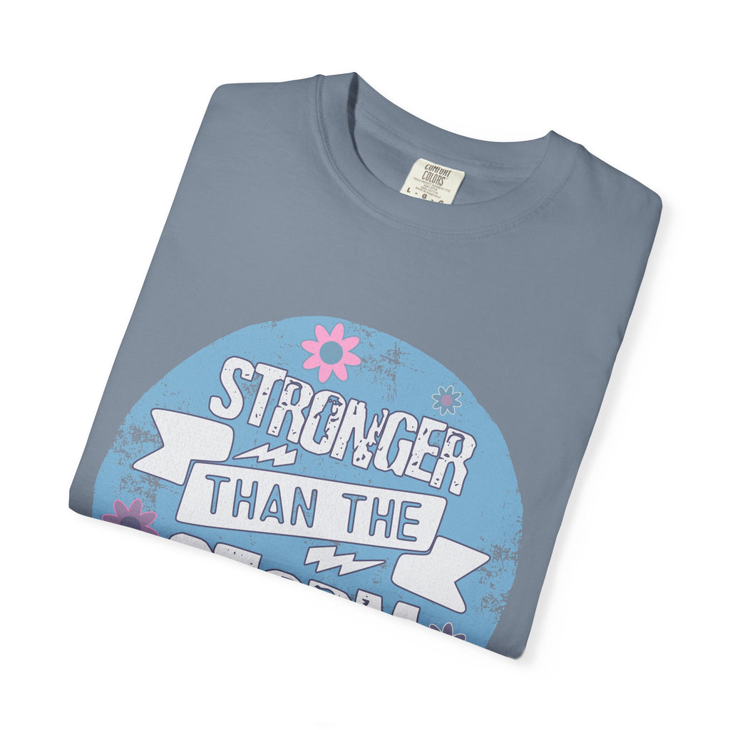 Textured  Stronger Than The Storm T-Shirt — Inspirational Resilience Graphic Tee
