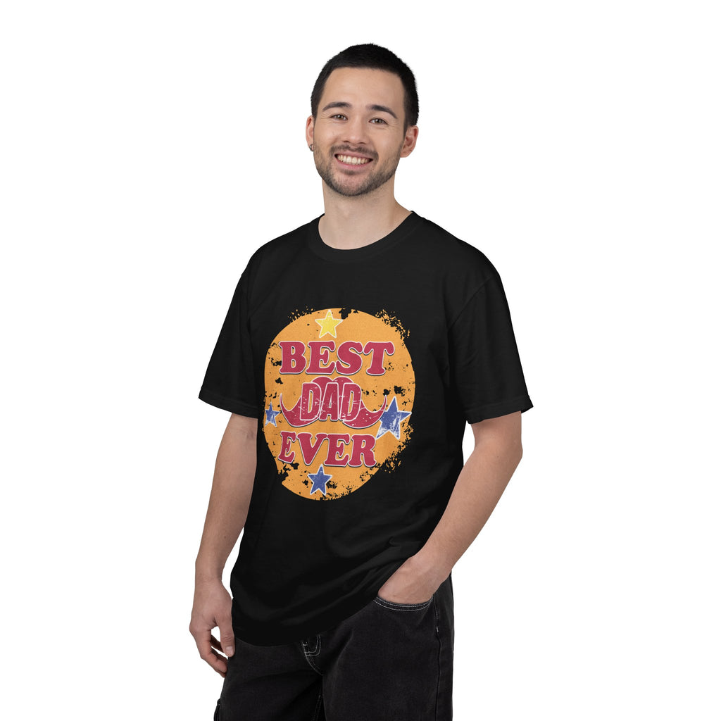Textured Best Dad Ever T-Shirt — Retro Stars Father’s Day Tee