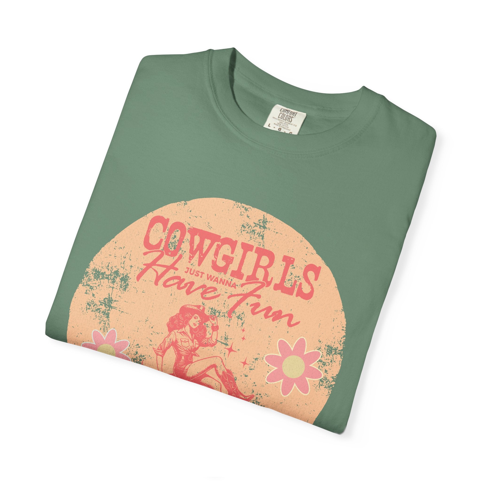 Cowgirls Just Wanna Have Fun Textured Retro Graphic T-Shirt
