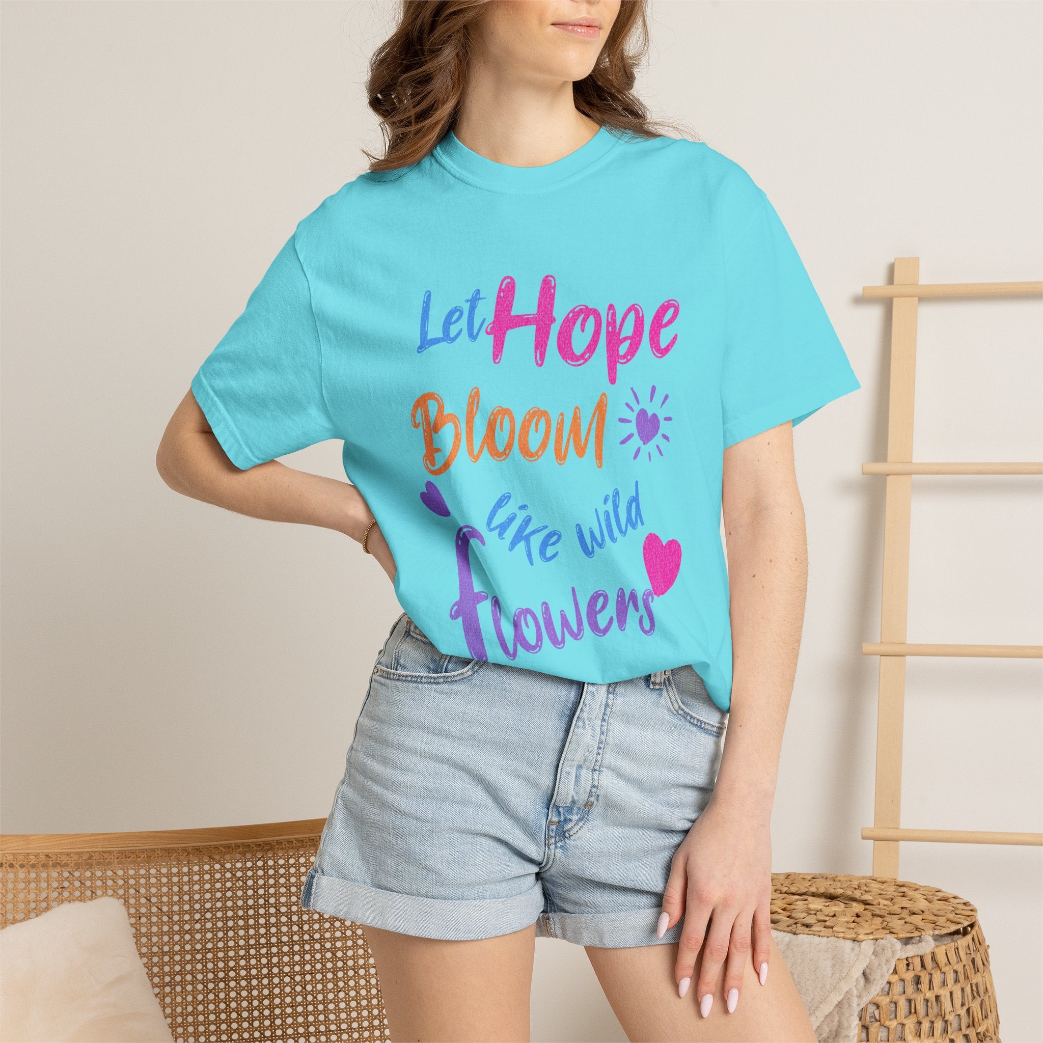 Textured Let Hope Bloom Like Wild Flowers T-Shirt