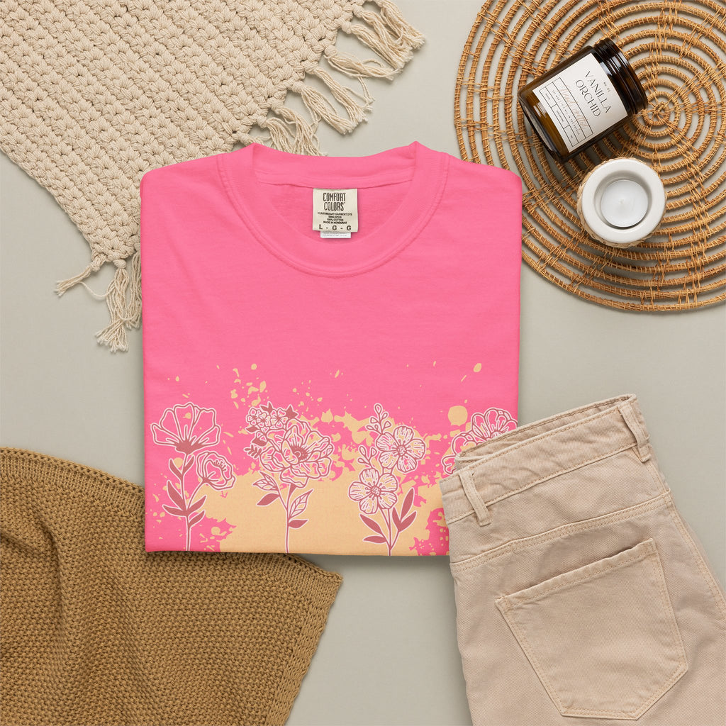 Floral Mama Textured Tee — Mothers Day Garden Blossom T-Shirt
