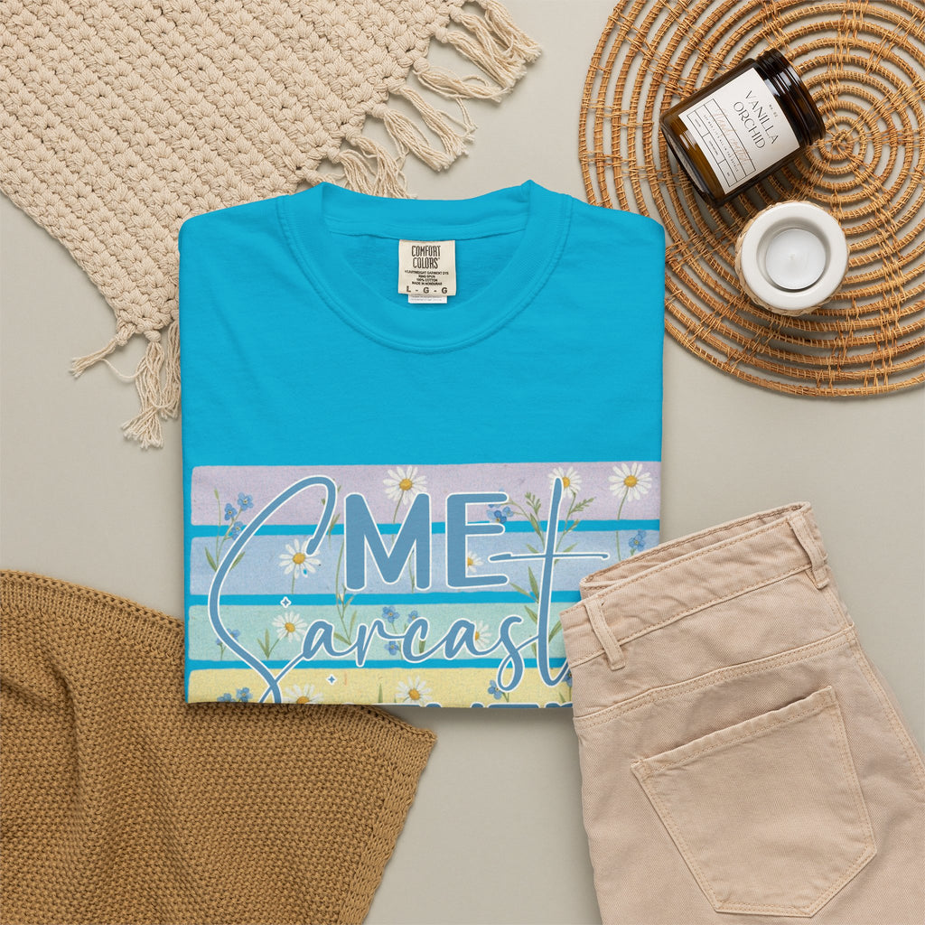 Textured Me? Sarcastic Never T-Shirt — Pastel Striped Funny Tee