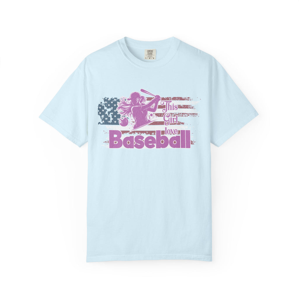 Texture This Girl Loves Baseball Shirt Vintage American Flag Pink Design