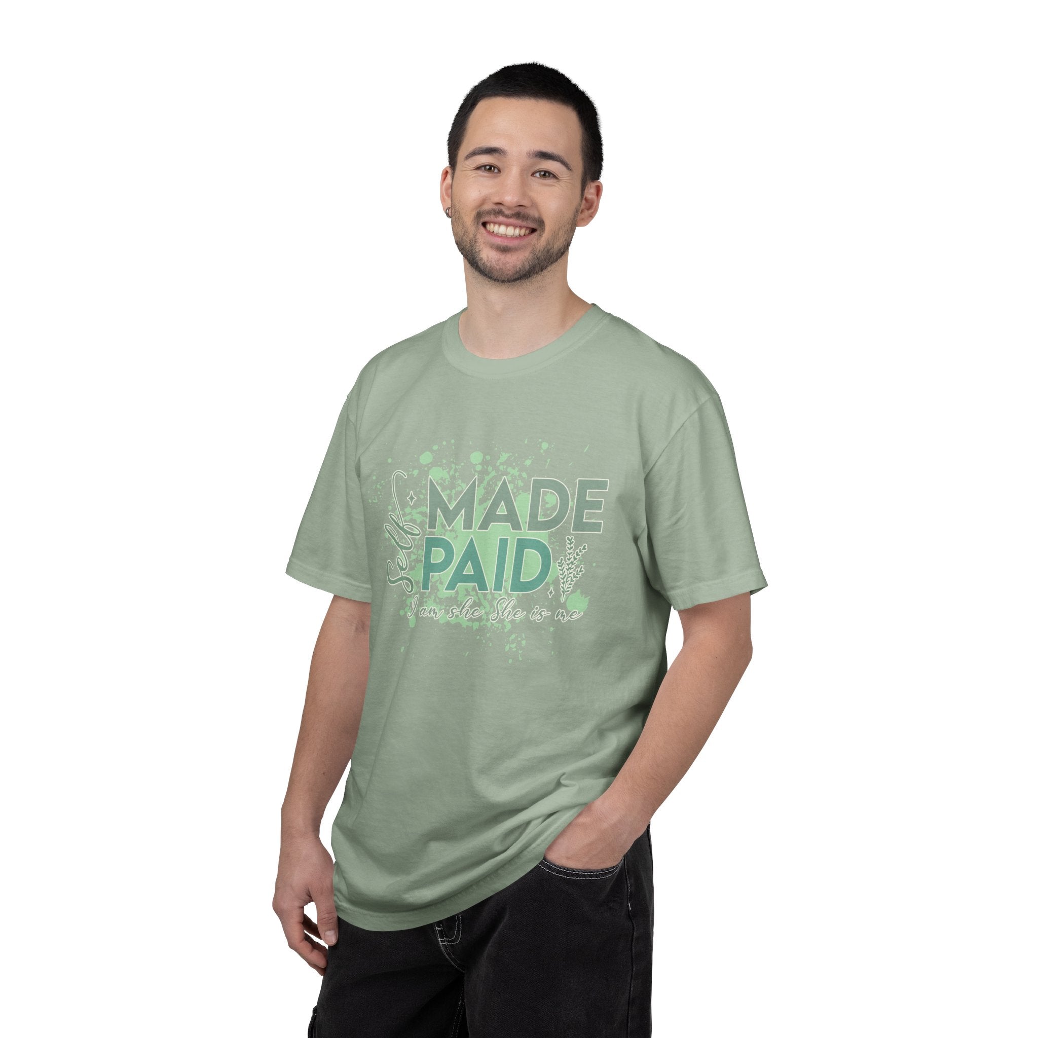 Made Paid Textured T-Shirt —  "I Am Made Paid" Graphic Tee
