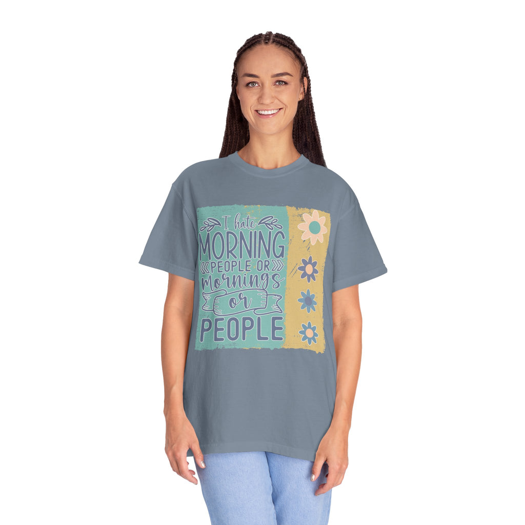 I Hate Morning People Textured Shirt