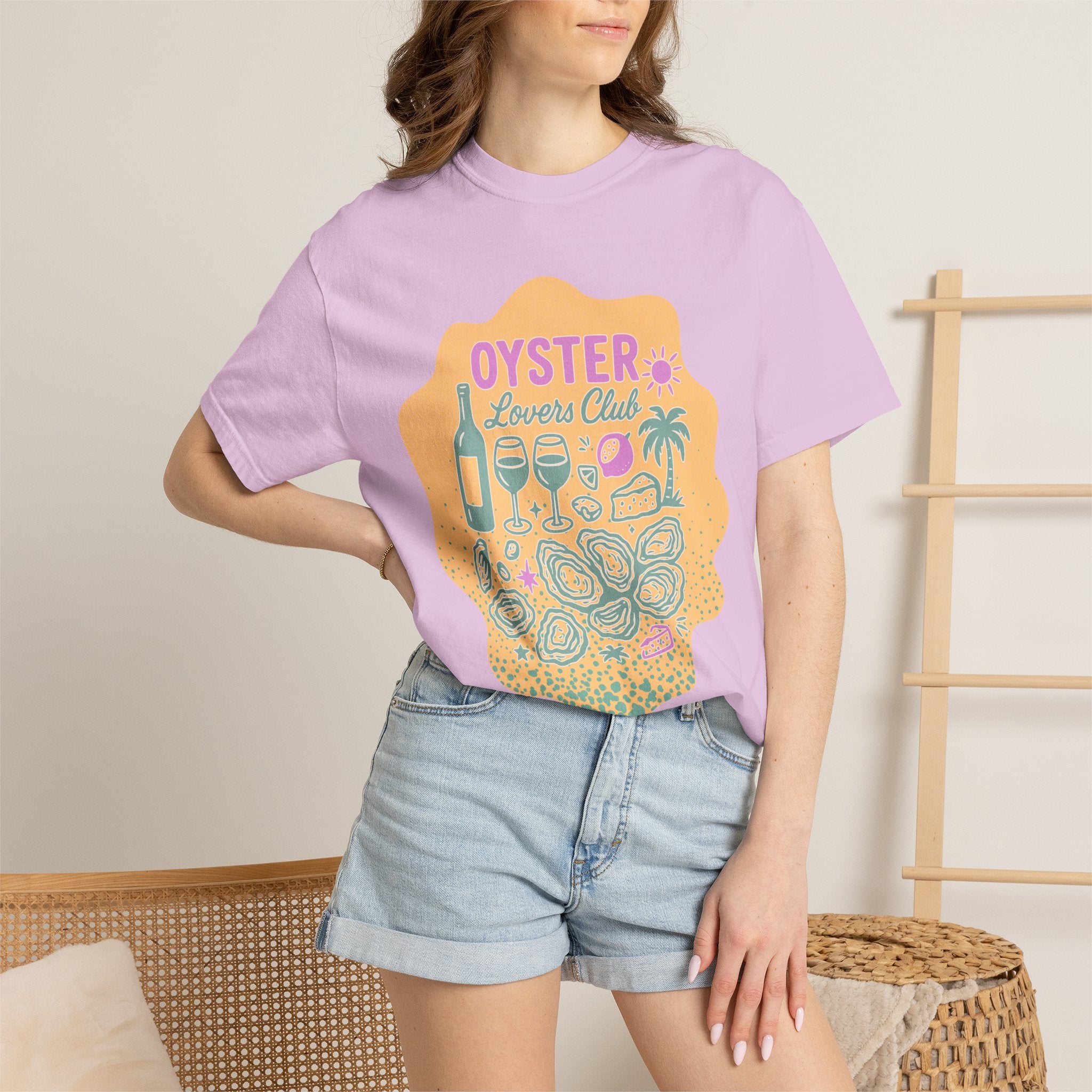 Textured Oyster Lovers Club T-Shirt — Coastal Seafood Graphic Tee