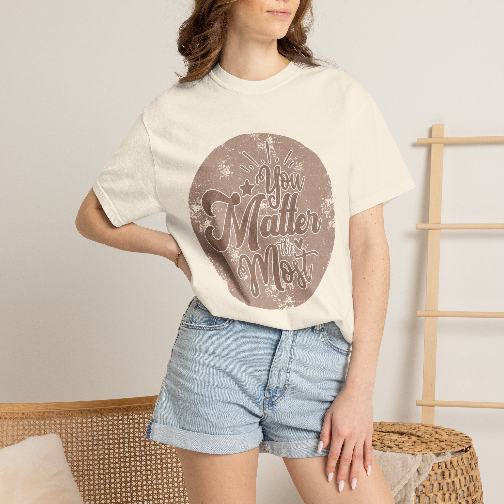 You Matter Most T-Shirt |Textured Inspirational Typography Circle Design