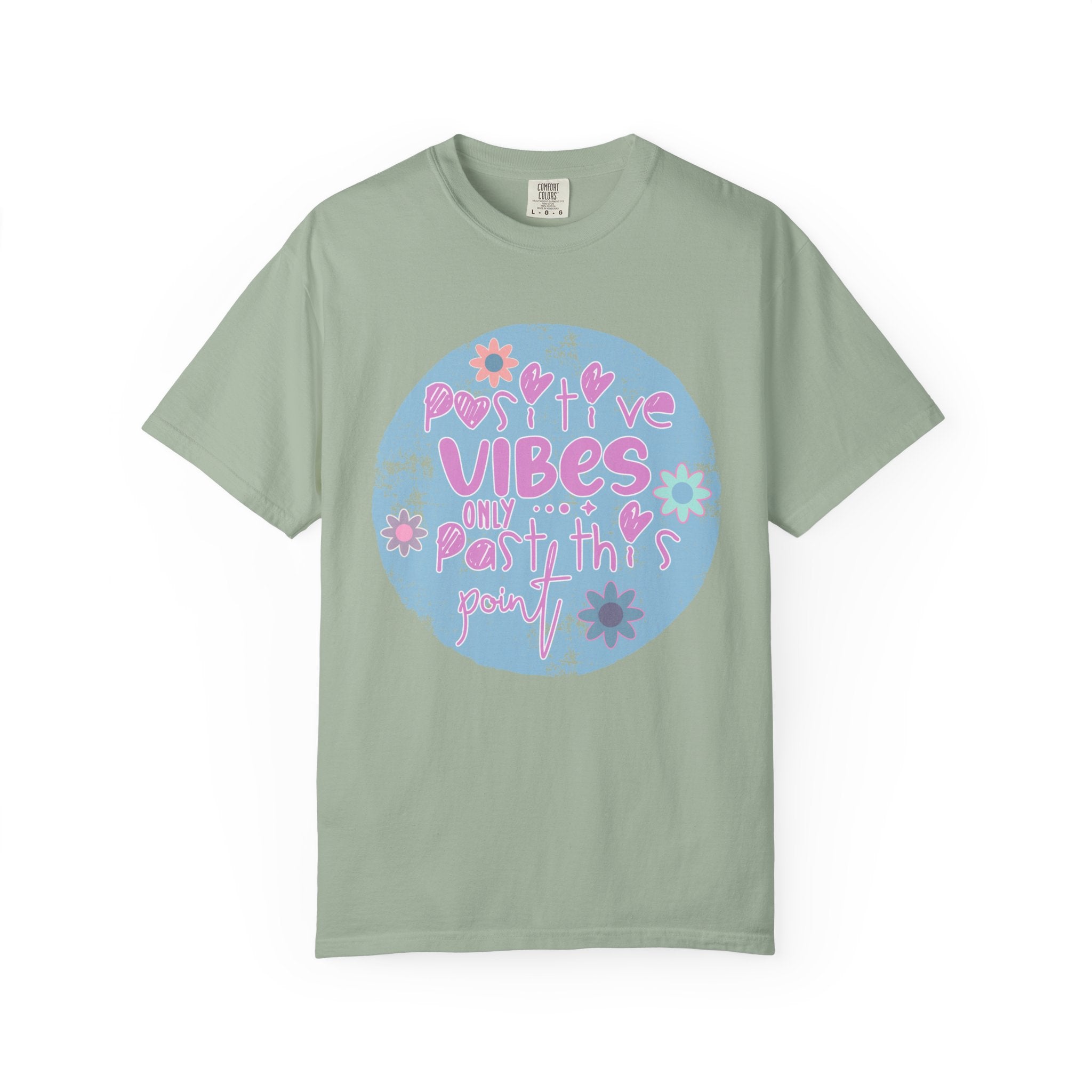 Textured Positive Vibes T-Shirt — Retro Floral ‘Positive Vibes Only’ Graphic Tee