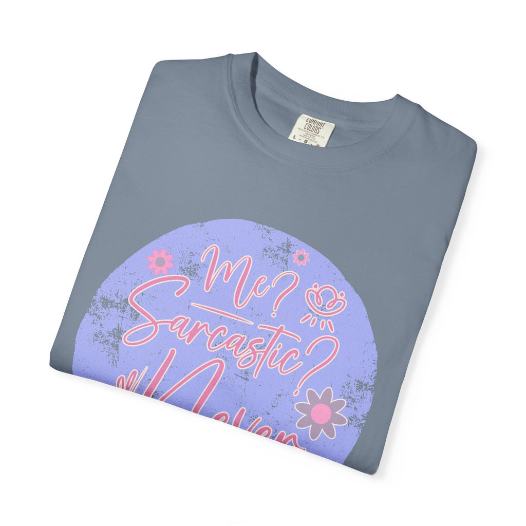 Me Sarcastic Textured Floral T‑Shirt — Retro Pastel Circle Graphic Tee