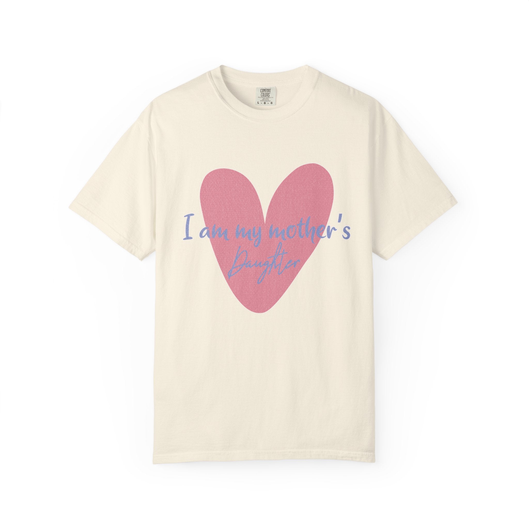 I Am My Mother's Daughter Textured T-Shirt — Pink Heart Mother's Day Tee