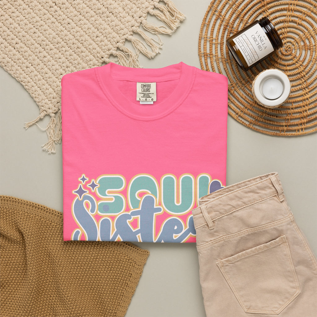 Soul Sister Textured T-Shirt — Retro Cloud Graphic Tee