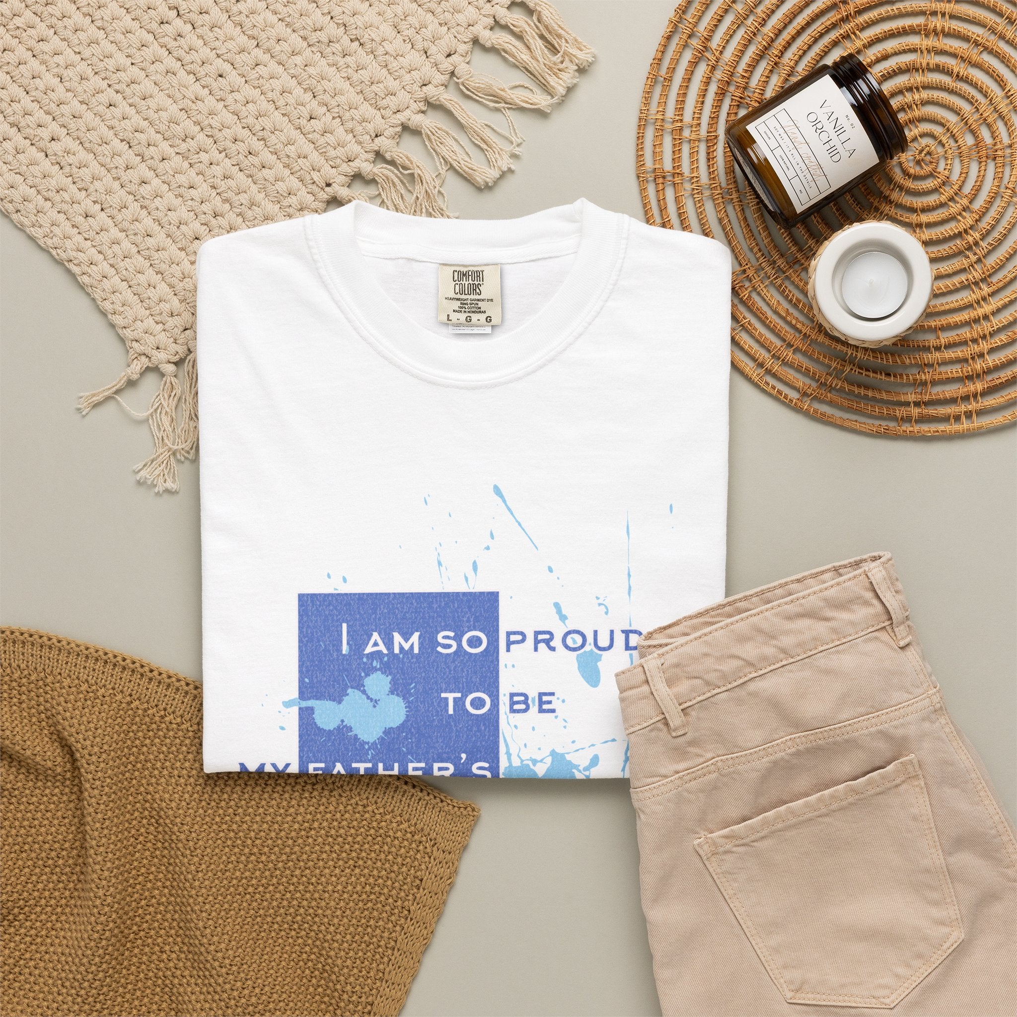 Father's Daughter Textured T-Shirt — "I Am So Proud To Be My Father's Daughter" Graphic Tee