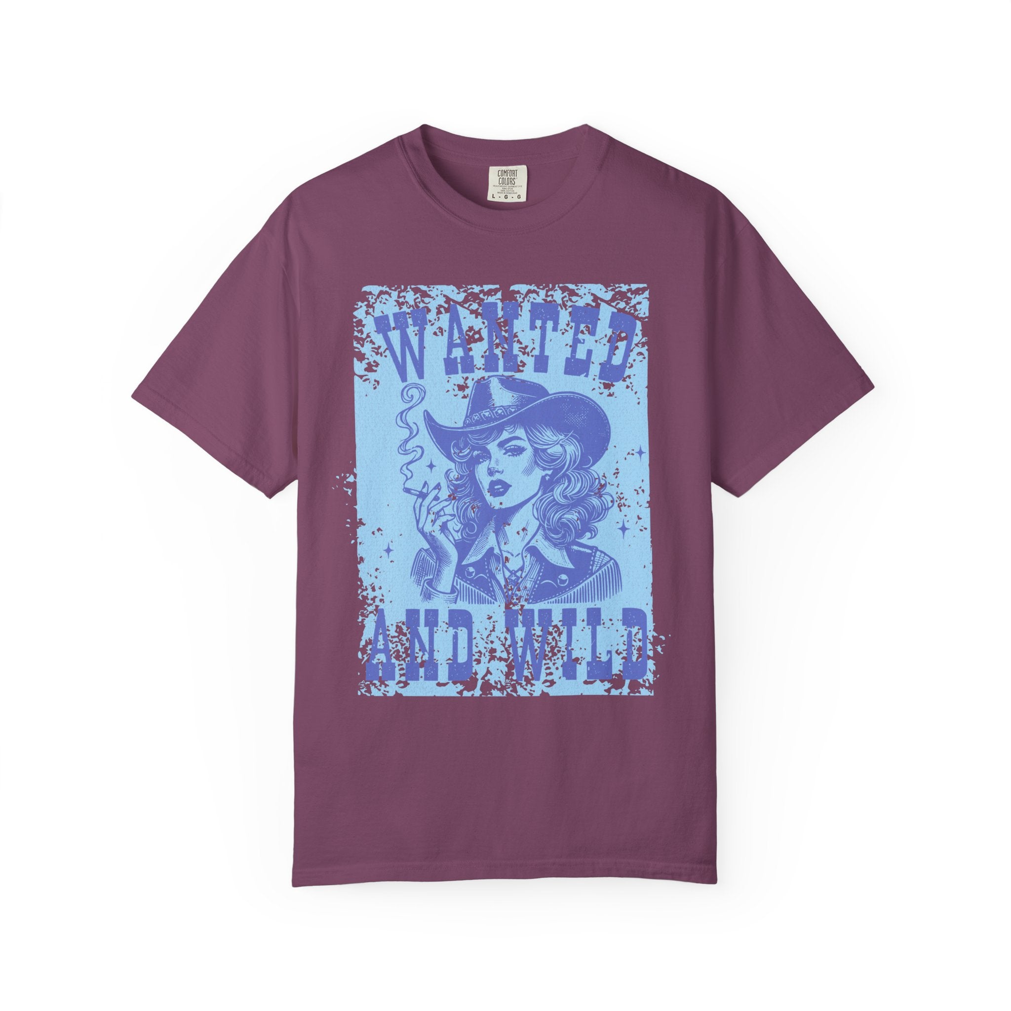 Wanted and Wild Cowboy Cowgirl  Textured T-Shirt