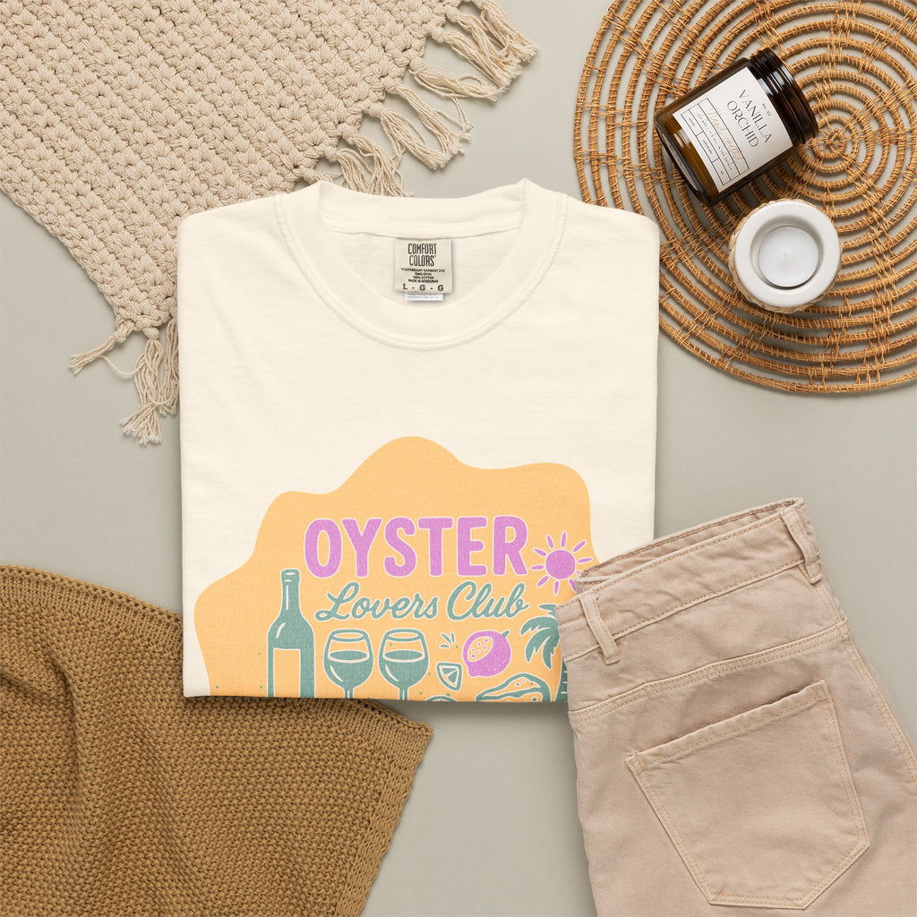 Textured Oyster Lovers Club T-Shirt — Coastal Seafood Graphic Tee