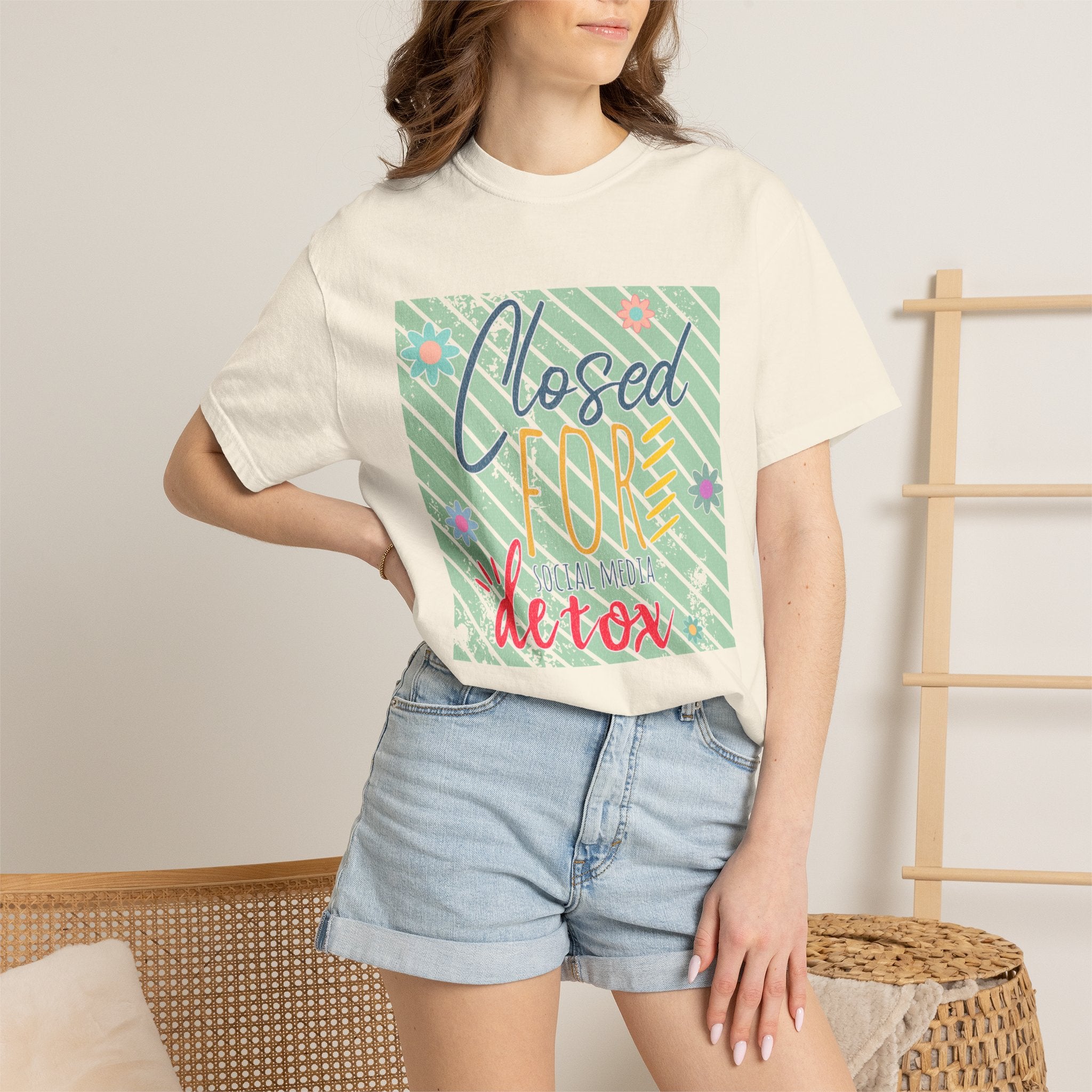 Closed For Social Media Detox Textured Tee