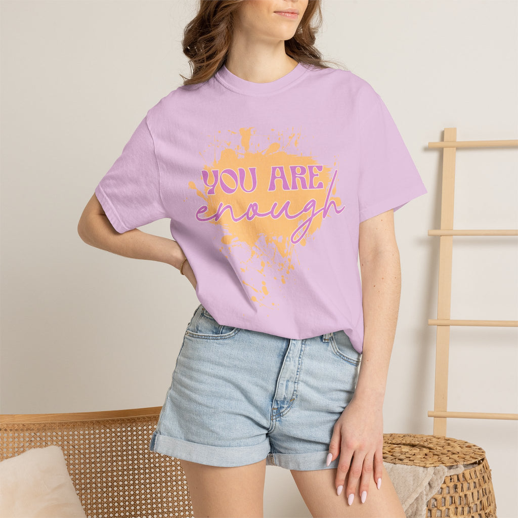 You Are Enough Textured T‑Shirt — Inspirational Positive Message Tee