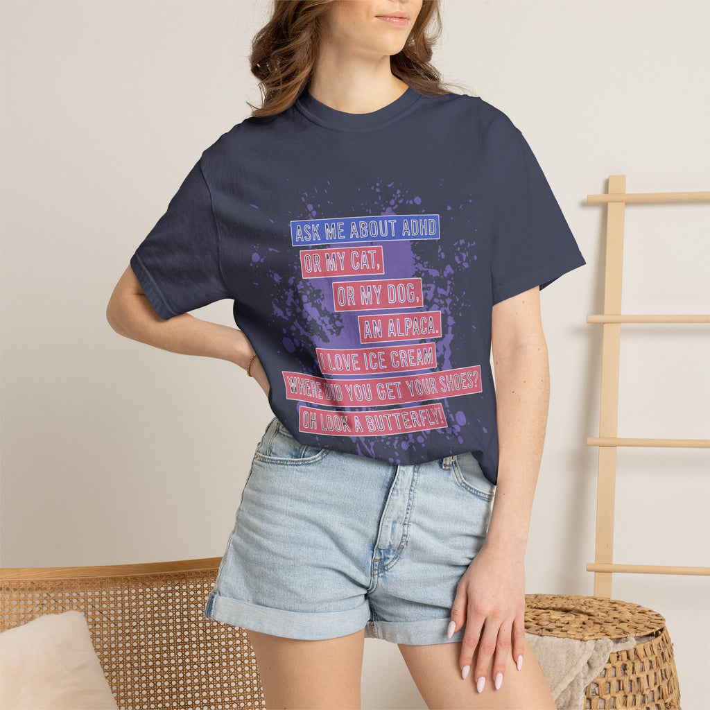 ADHD Funny Quote T-Shirt — 'Ask Me About ADHD' Graphic Tee