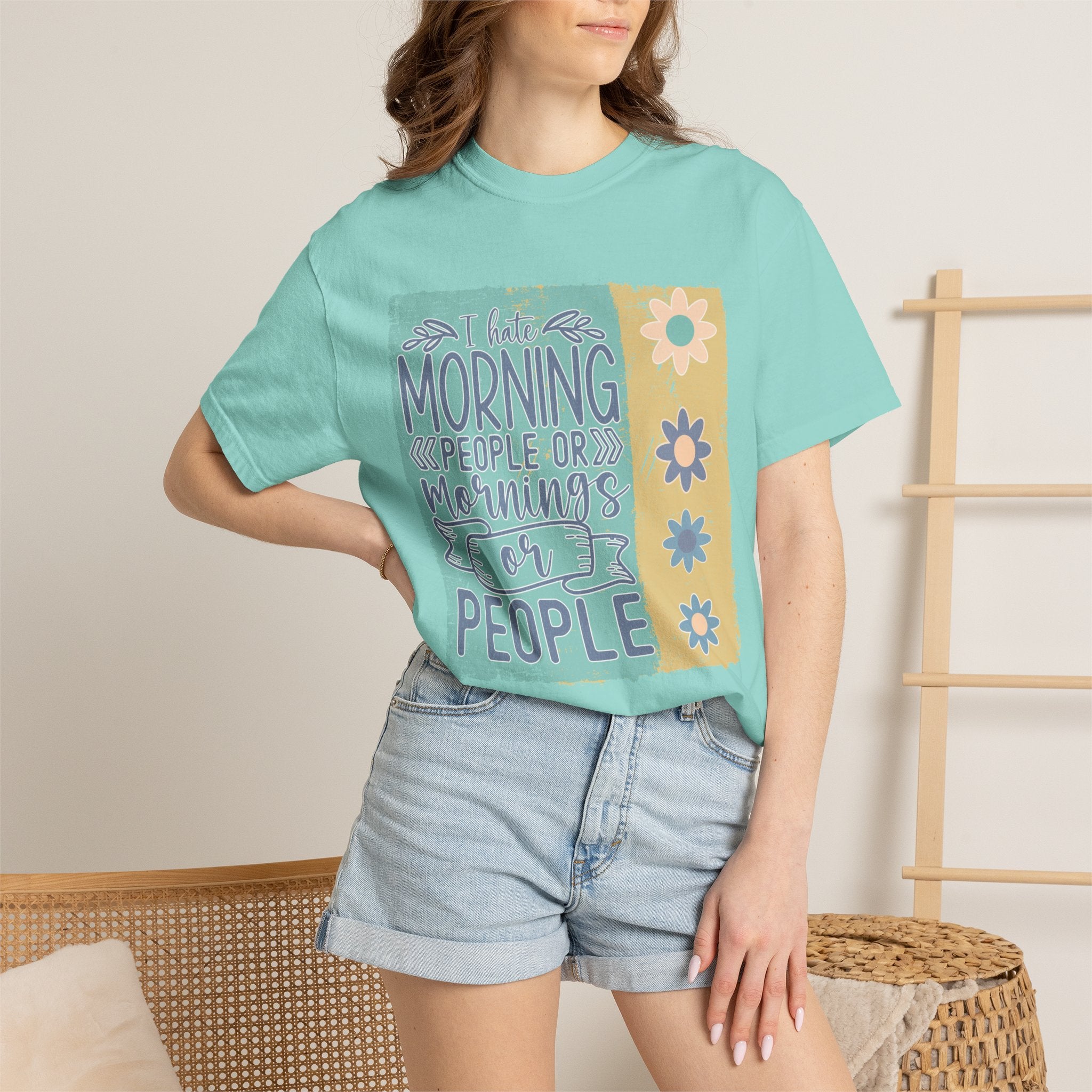 I Hate Morning People Textured Shirt