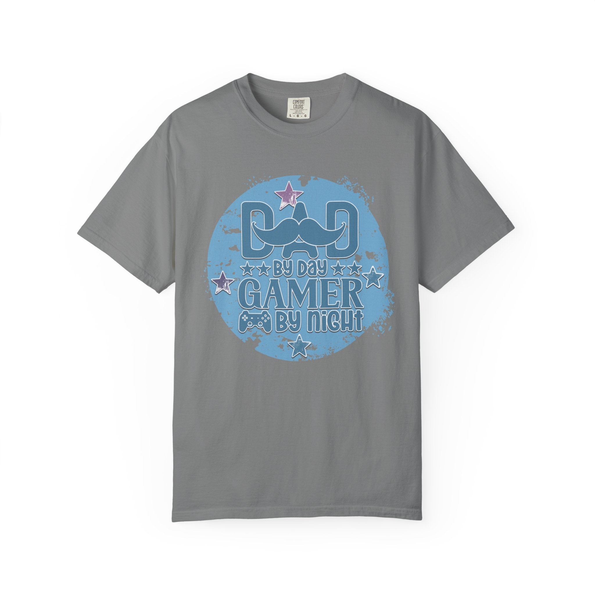 Funny Dad By Day Gamer By Night Textured T-Shirt