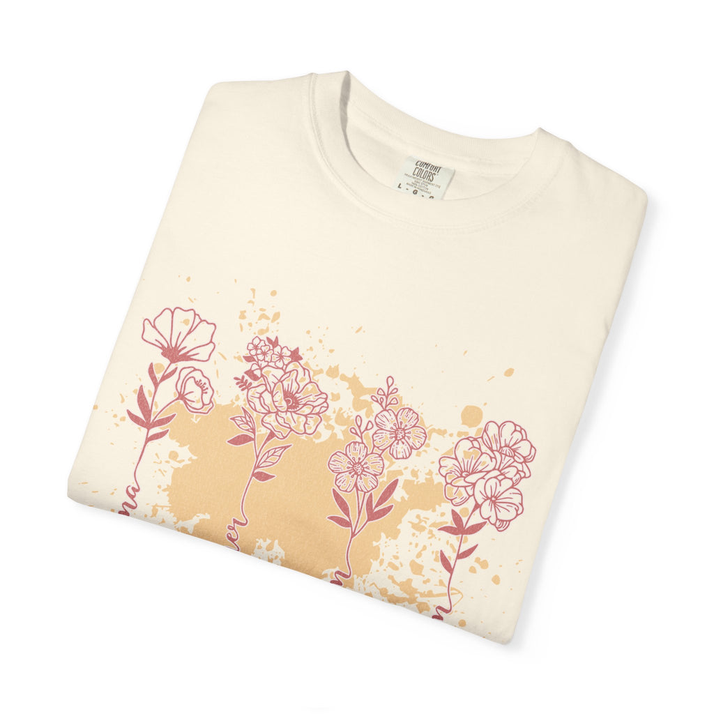 Floral Mama Textured Tee — Mothers Day Garden Blossom T-Shirt